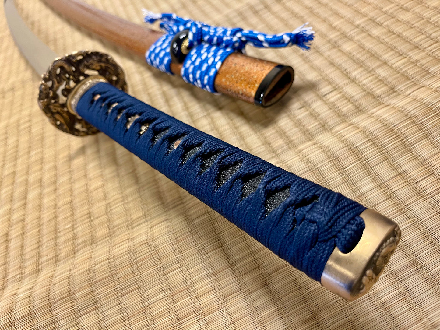 Moritaka Razor Blue Dueling Dragons  Katana - T10 Clay-Tempered Hadori Polish