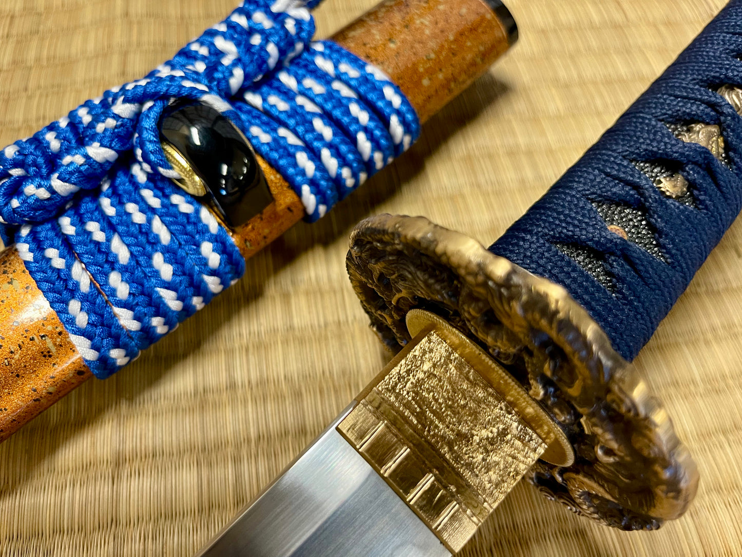 Moritaka Razor Blue Dueling Dragons  Katana - T10 Clay-Tempered Hadori Polish