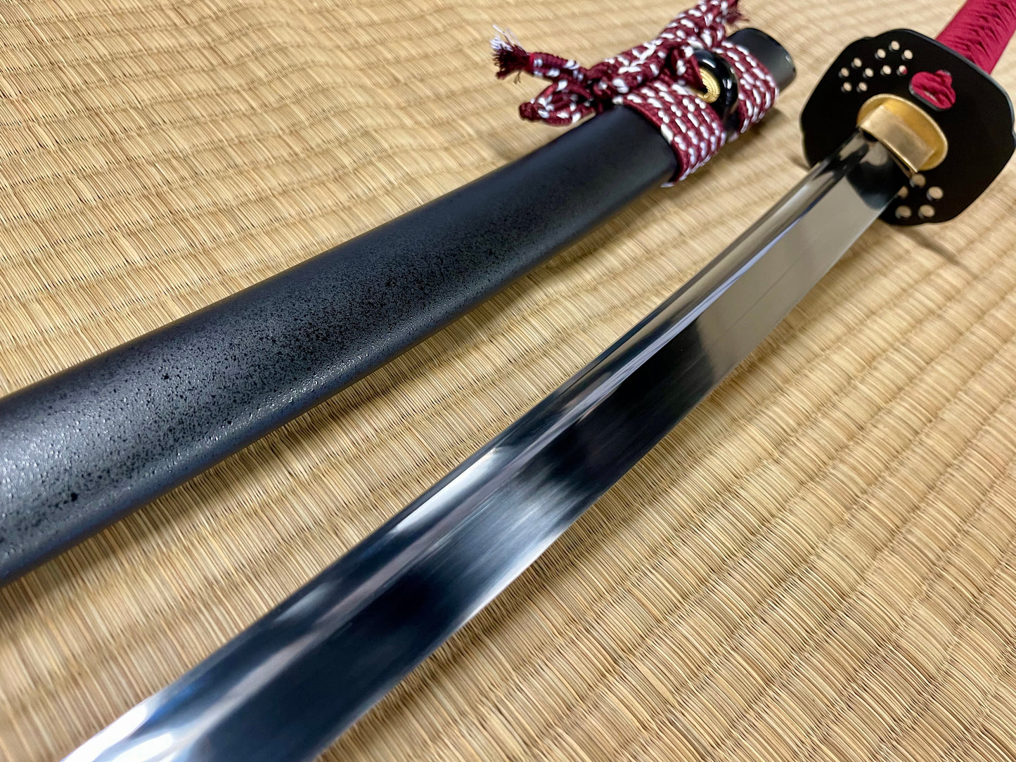 Moritaka Vortex - Crimson Sakura Katana - Spring Steel 9260