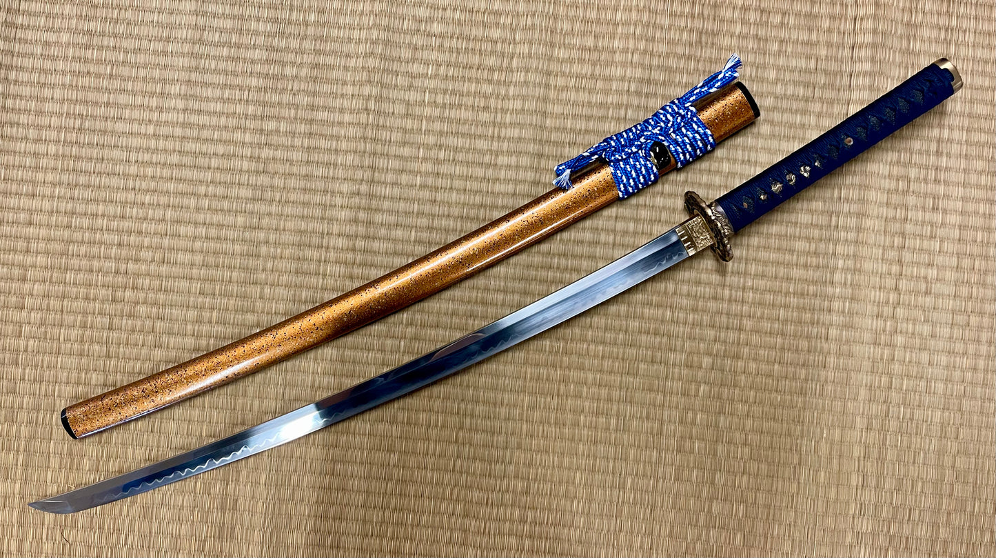 Moritaka Razor Blue Dueling Dragons  Katana - T10 Clay-Tempered Hadori Polish