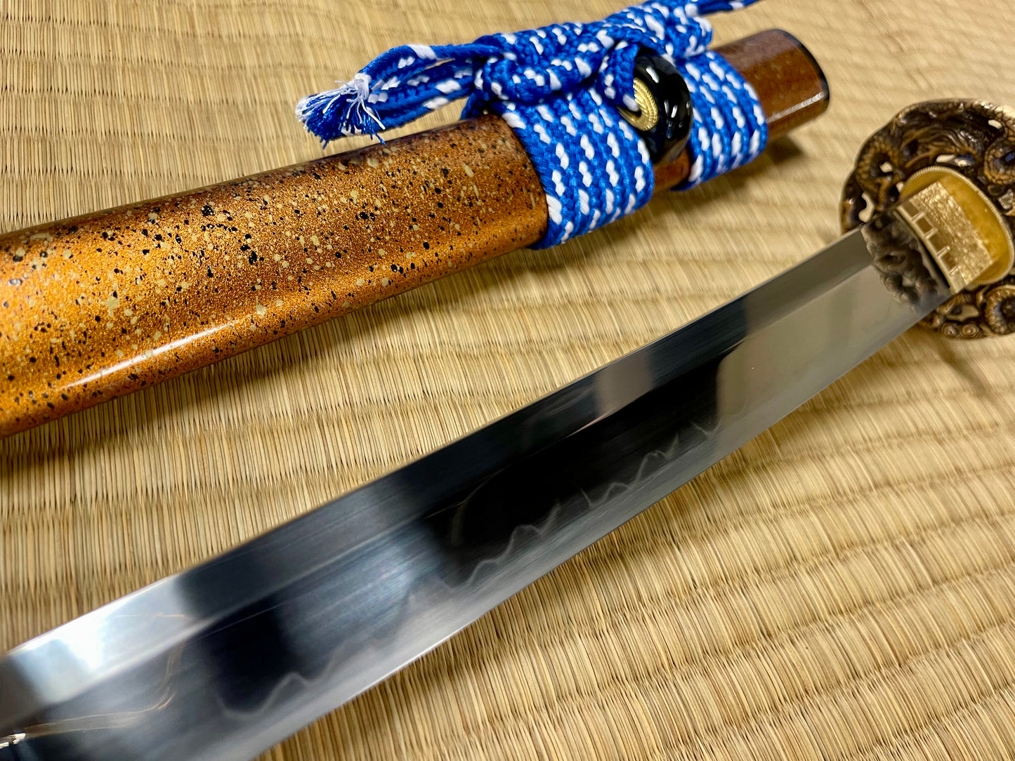 Moritaka Razor Blue Dueling Dragons  Katana - T10 Clay-Tempered Hadori Polish