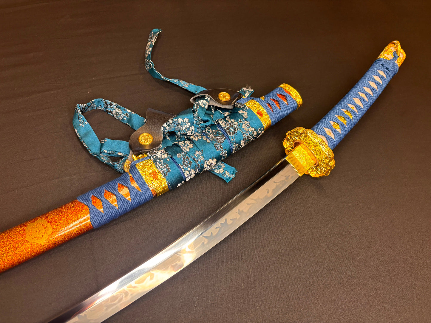 Phoenix Armory Deeply Curved Tachi - Blue Gold Sakura