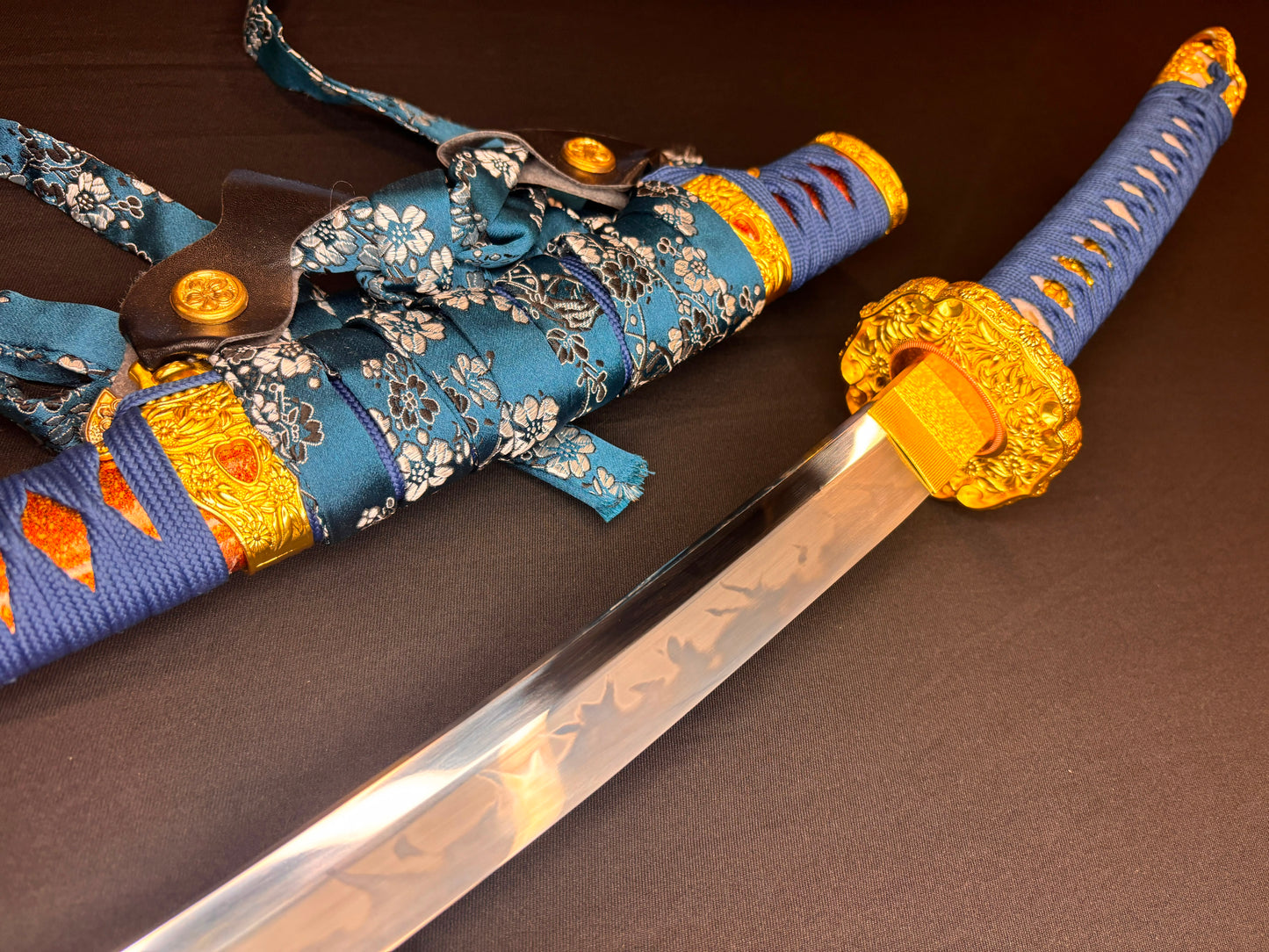 Phoenix Armory Deeply Curved Tachi - Blue Gold Sakura