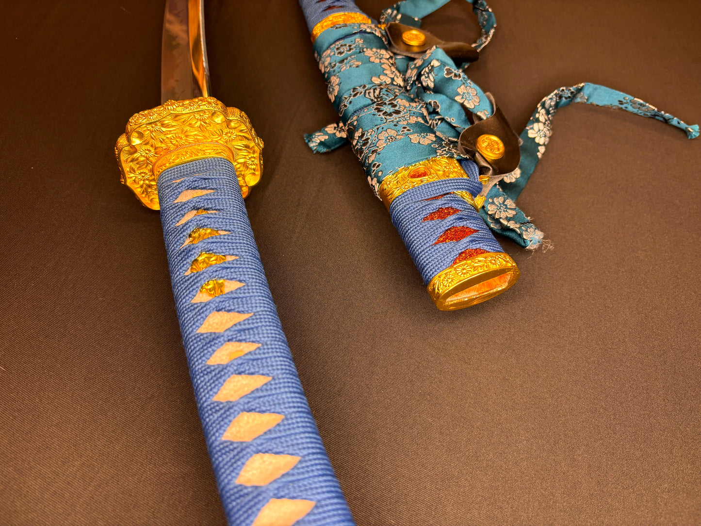 Phoenix Armory Deeply Curved Tachi - Blue Gold Sakura