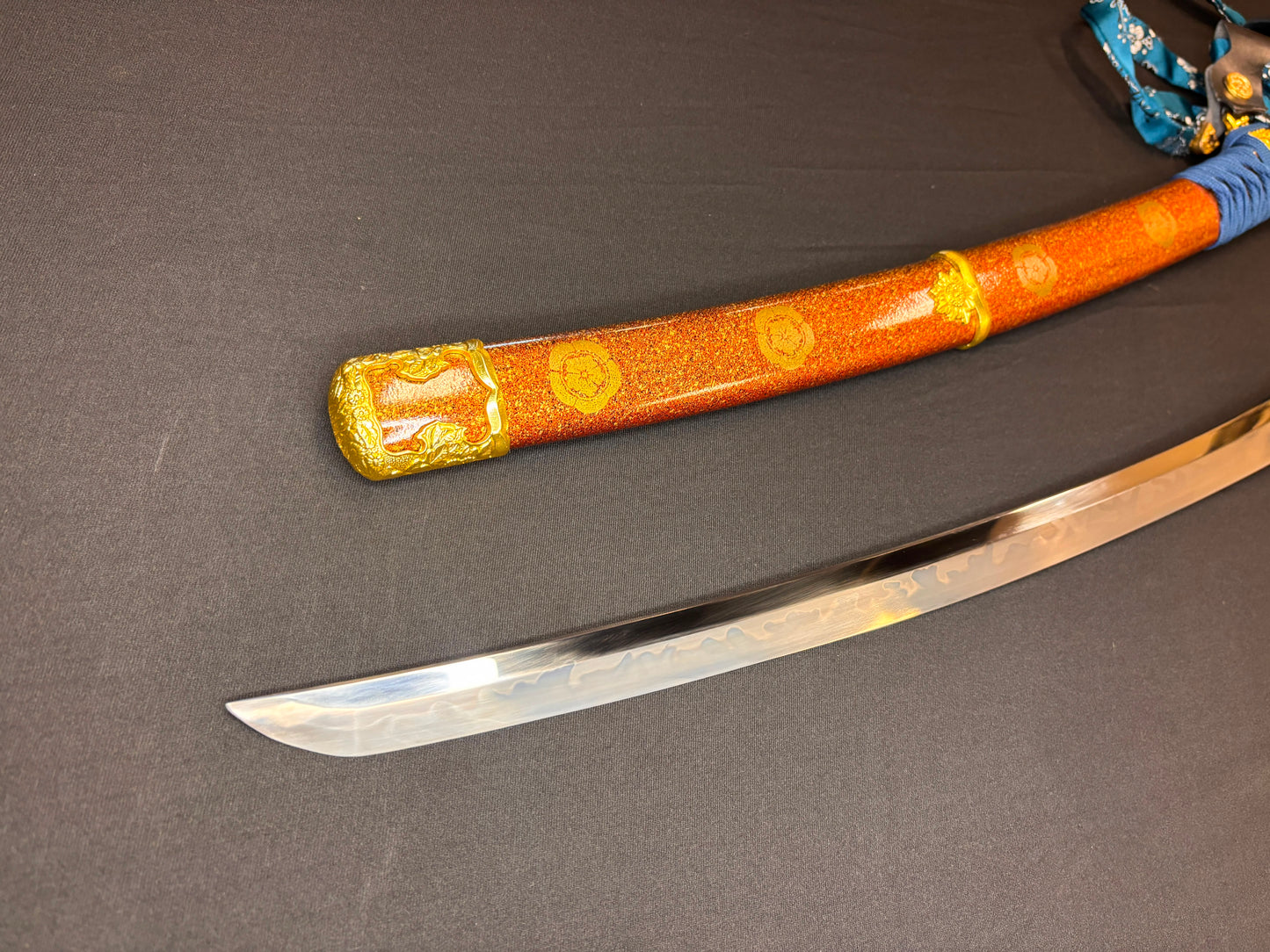 Phoenix Armory Deeply Curved Tachi - Blue Gold Sakura