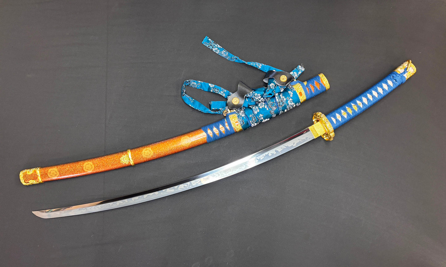 Phoenix Armory Deeply Curved Tachi - Blue Gold Sakura