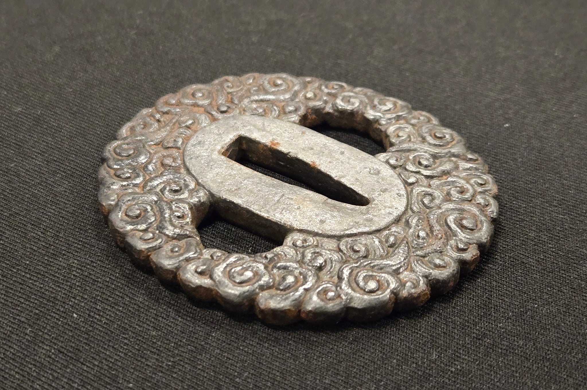 Antique Tsuba Pair - Nanban Tetsu Clouds