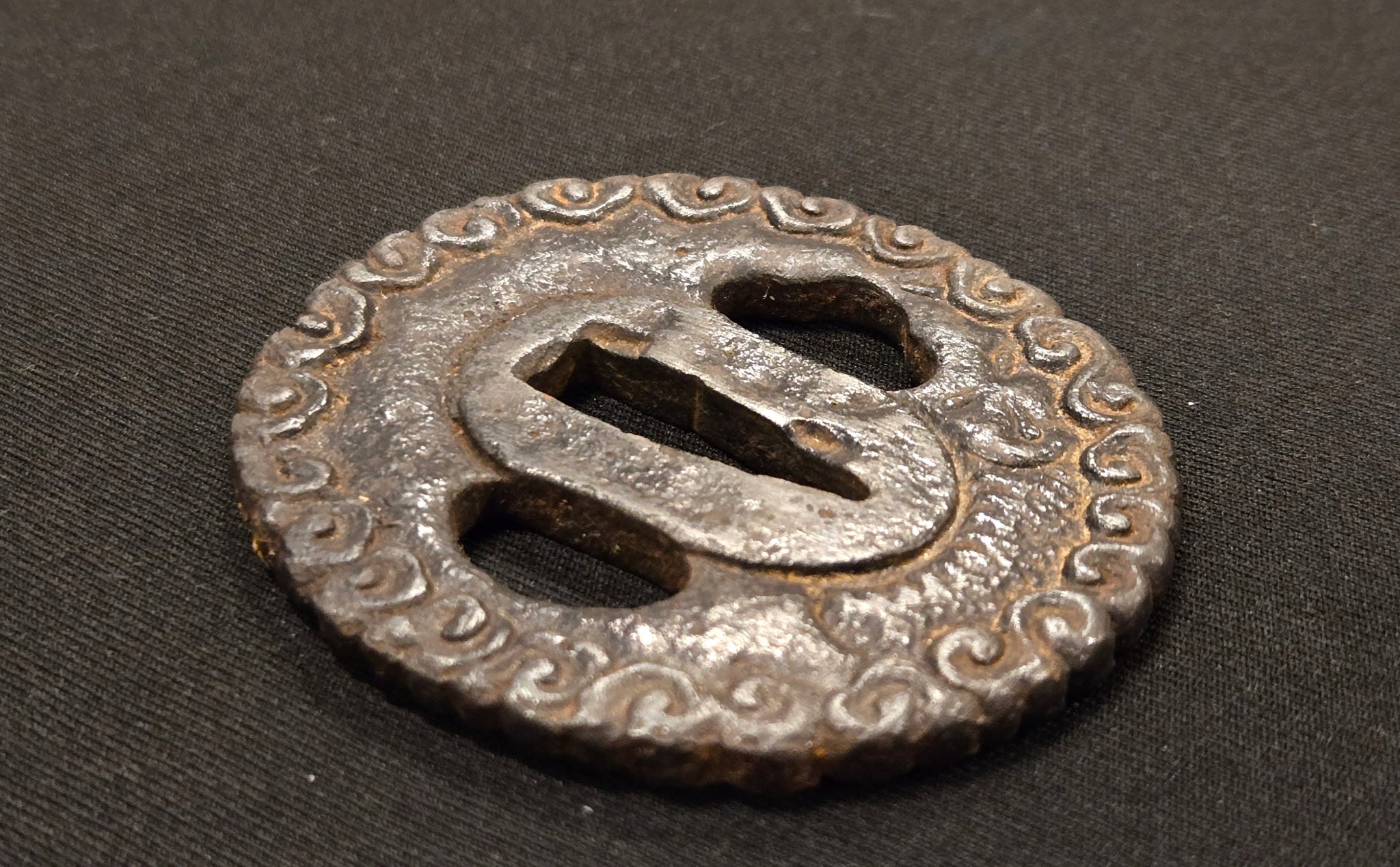Antique Tsuba Pair - Nanban Tetsu Clouds