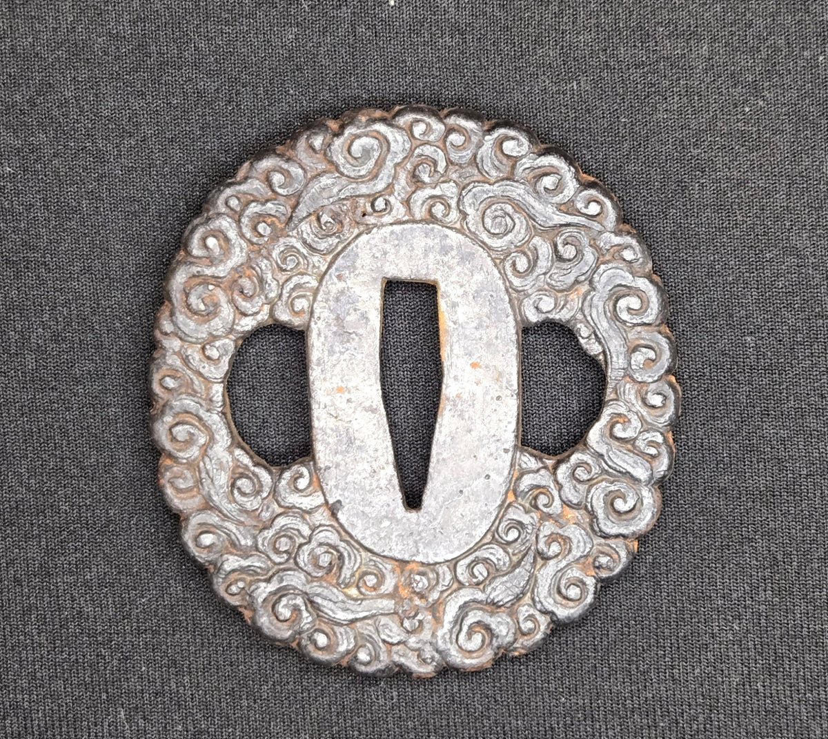 Antique Tsuba Pair - Nanban Tetsu Clouds