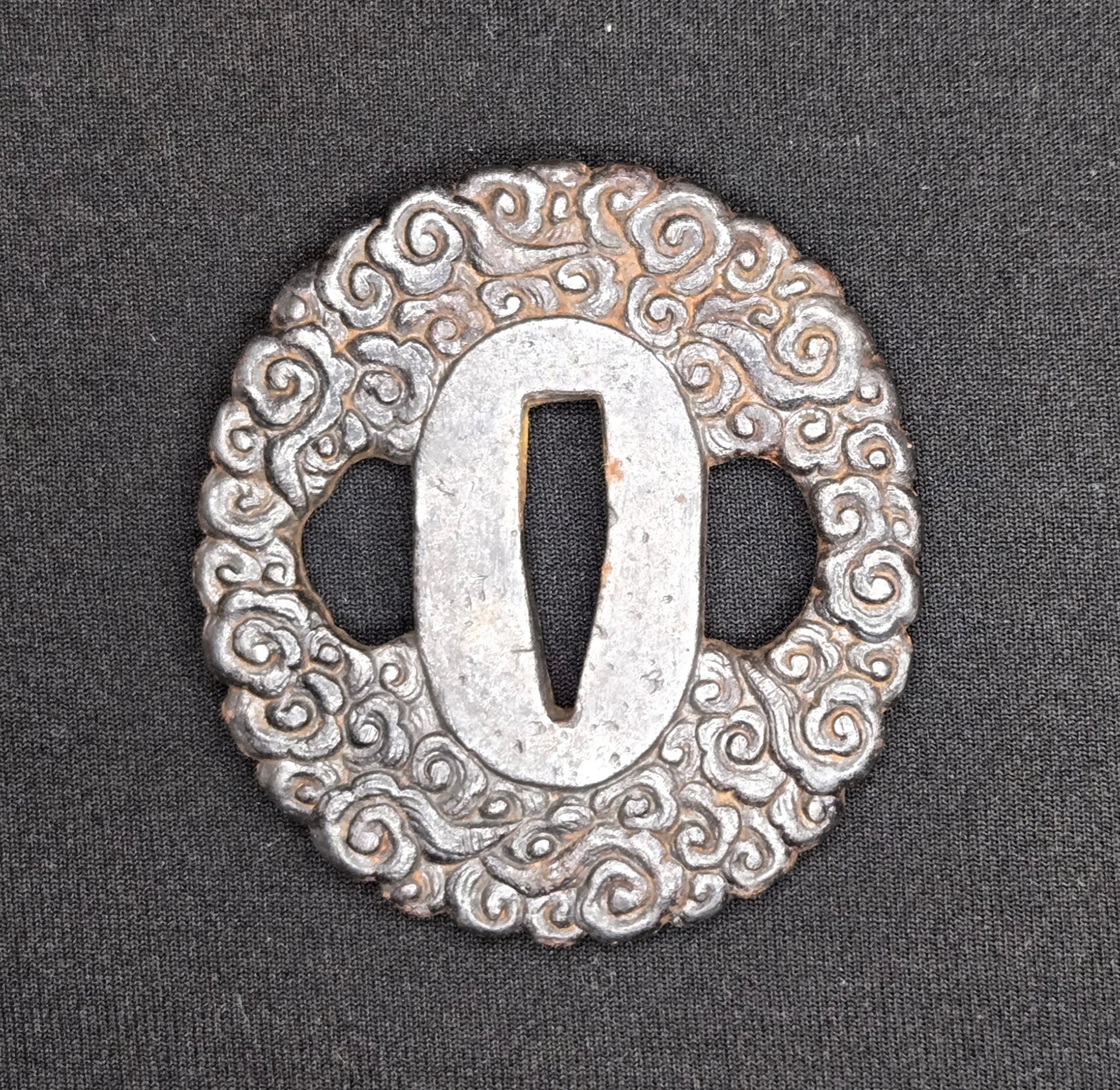 Antique Tsuba Pair - Nanban Tetsu Clouds