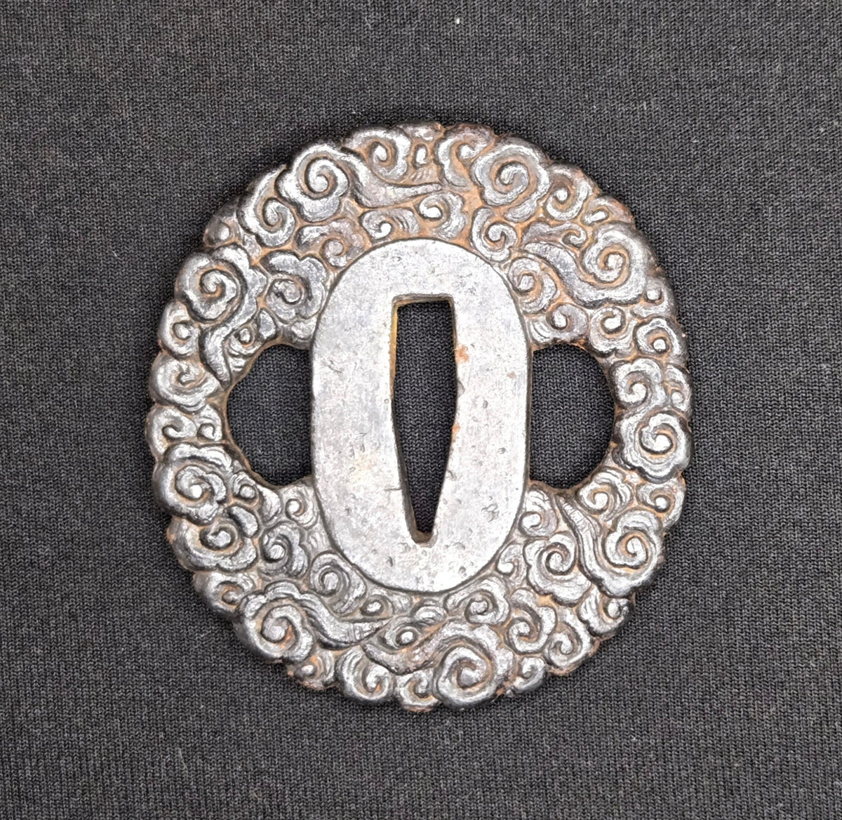 Antique Tsuba Pair - Nanban Tetsu Clouds