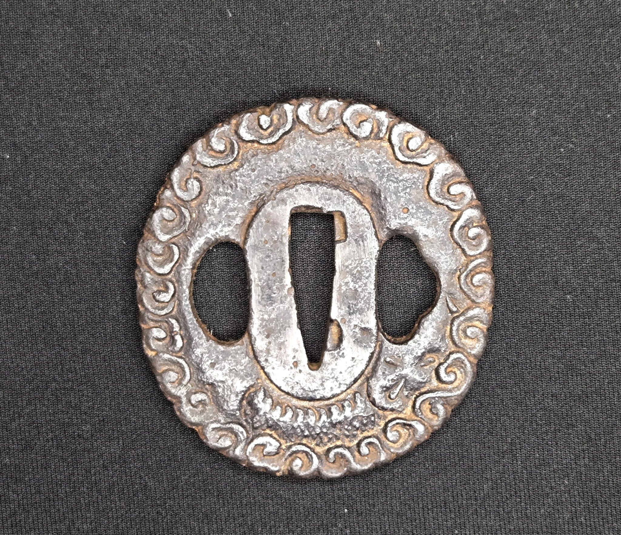 Antique Tsuba Pair - Nanban Tetsu Clouds