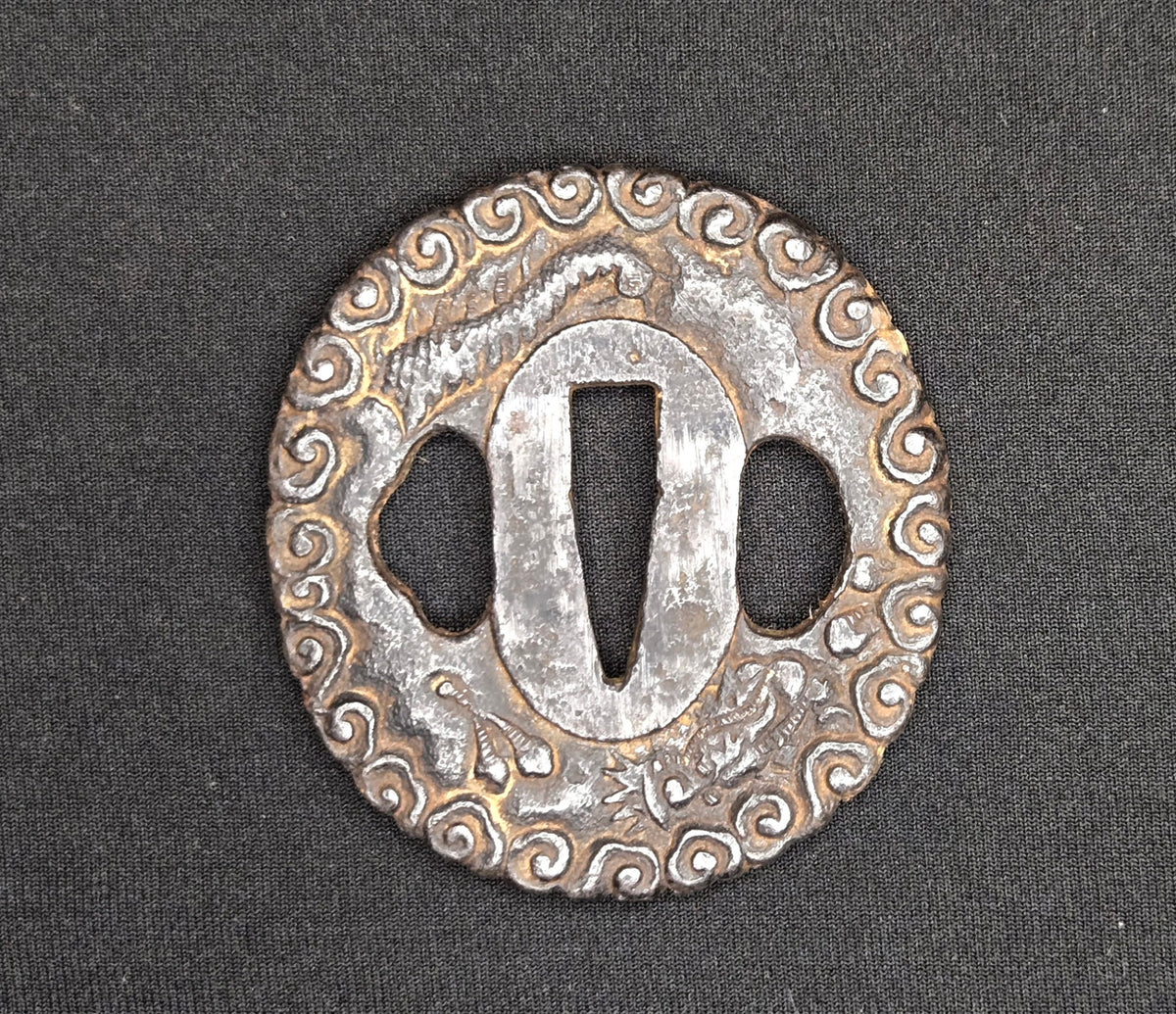 Antique Tsuba Pair - Nanban Tetsu Clouds