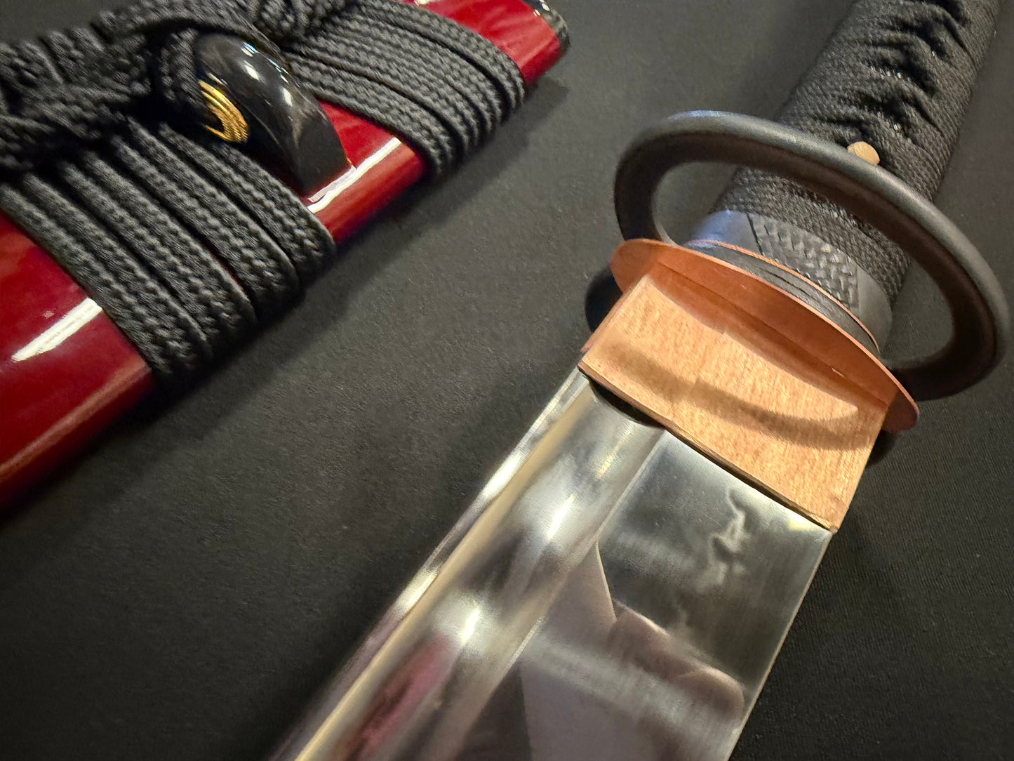 Legacy Steel O-Katana Titan Stout - Red Musashi with Bo-hi, Choji Hamon, 1095 Clay Tempered