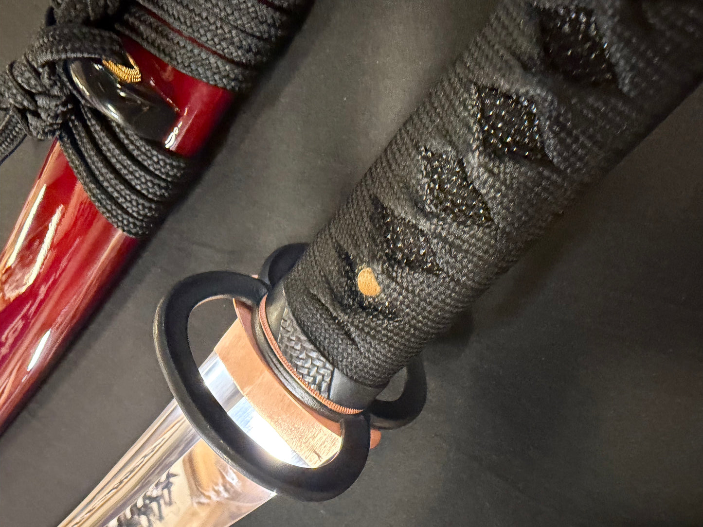 Legacy Steel O-Katana Titan Stout - Red Musashi with Bo-hi, Choji Hamon, 1095 Clay Tempered