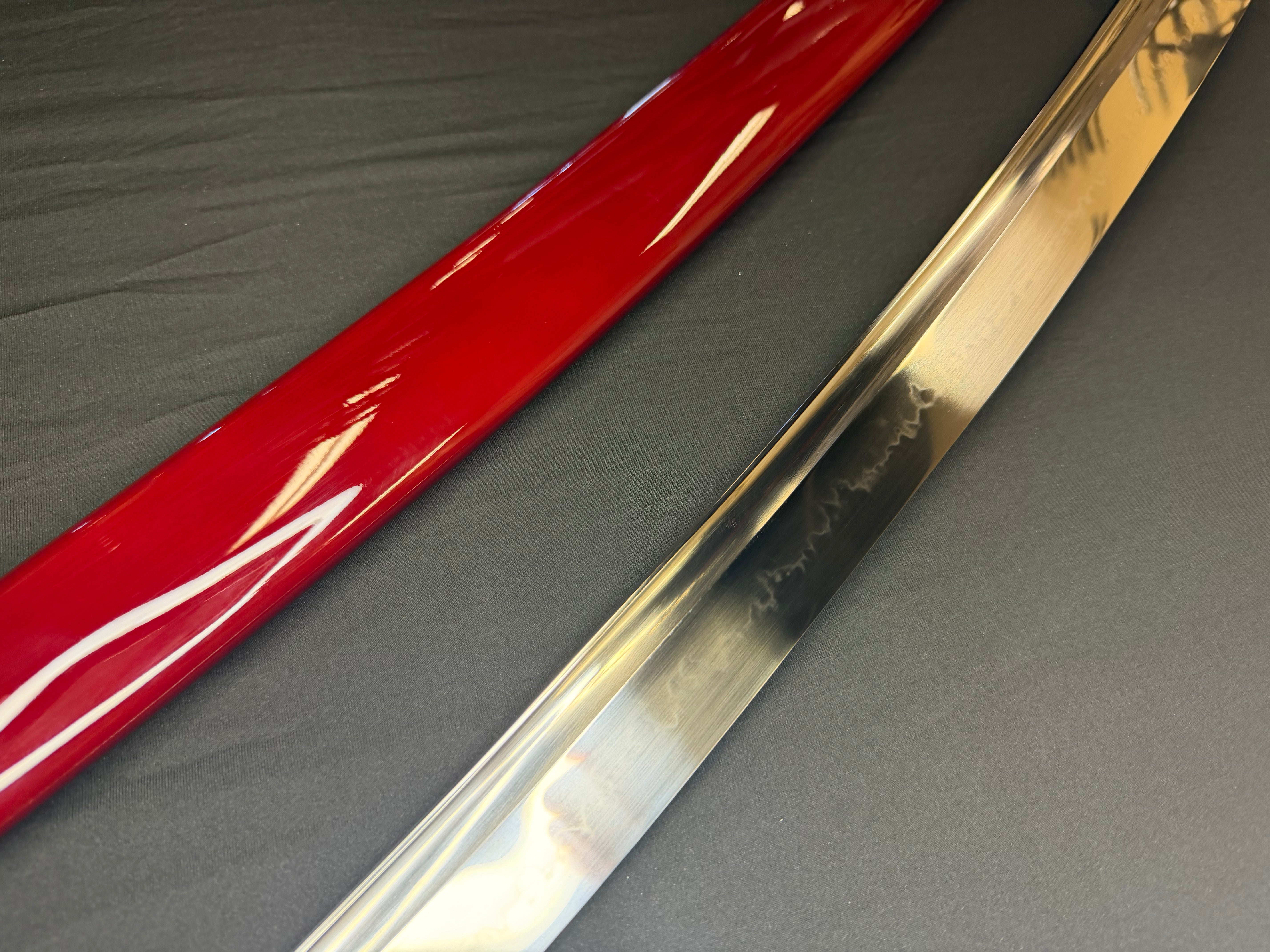 Legacy Steel O-Katana Titan Stout - Red Musashi with Bo-hi, Choji Hamon, 1095 Clay Tempered
