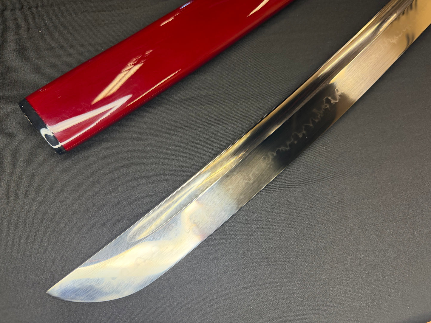 Legacy Steel O-Katana Titan Stout - Red Musashi with Bo-hi, Choji Hamon, 1095 Clay Tempered
