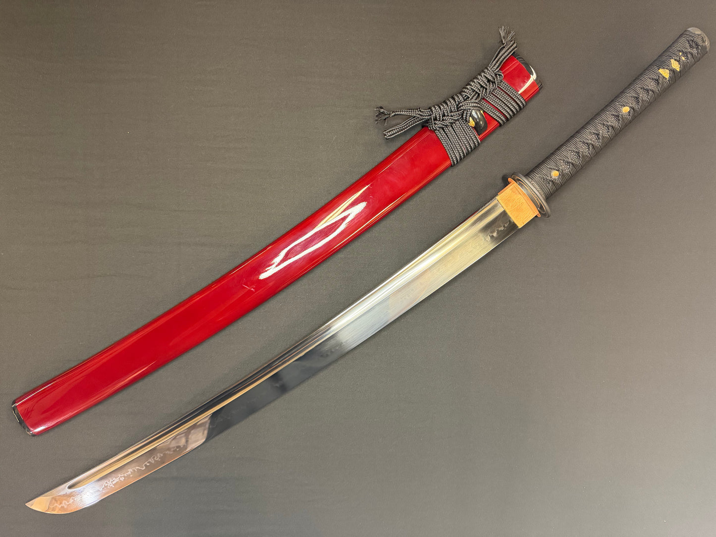 Legacy Steel O-Katana Titan Stout - Red Musashi with Bo-hi, Choji Hamon, 1095 Clay Tempered