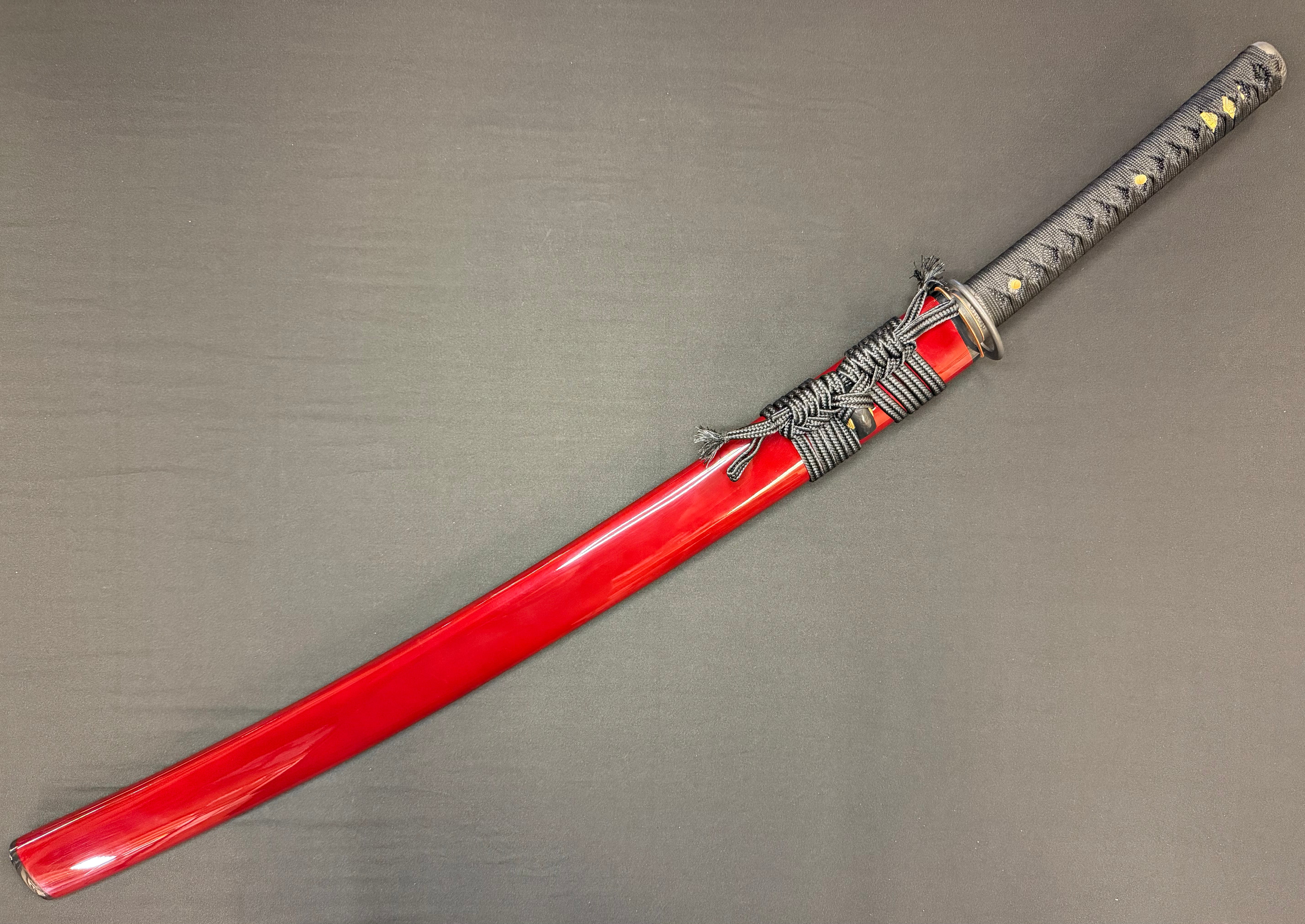 Legacy Steel O-Katana Titan Stout - Red Musashi with Bo-hi, Choji Hamon, 1095 Clay Tempered
