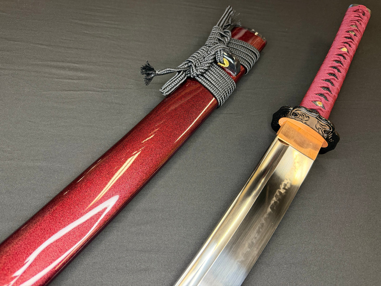 Legacy Steel O-Katana Titan Stout - Red Imperial with Bo-hi, Choji Hamon, 1095 Clay Tempered