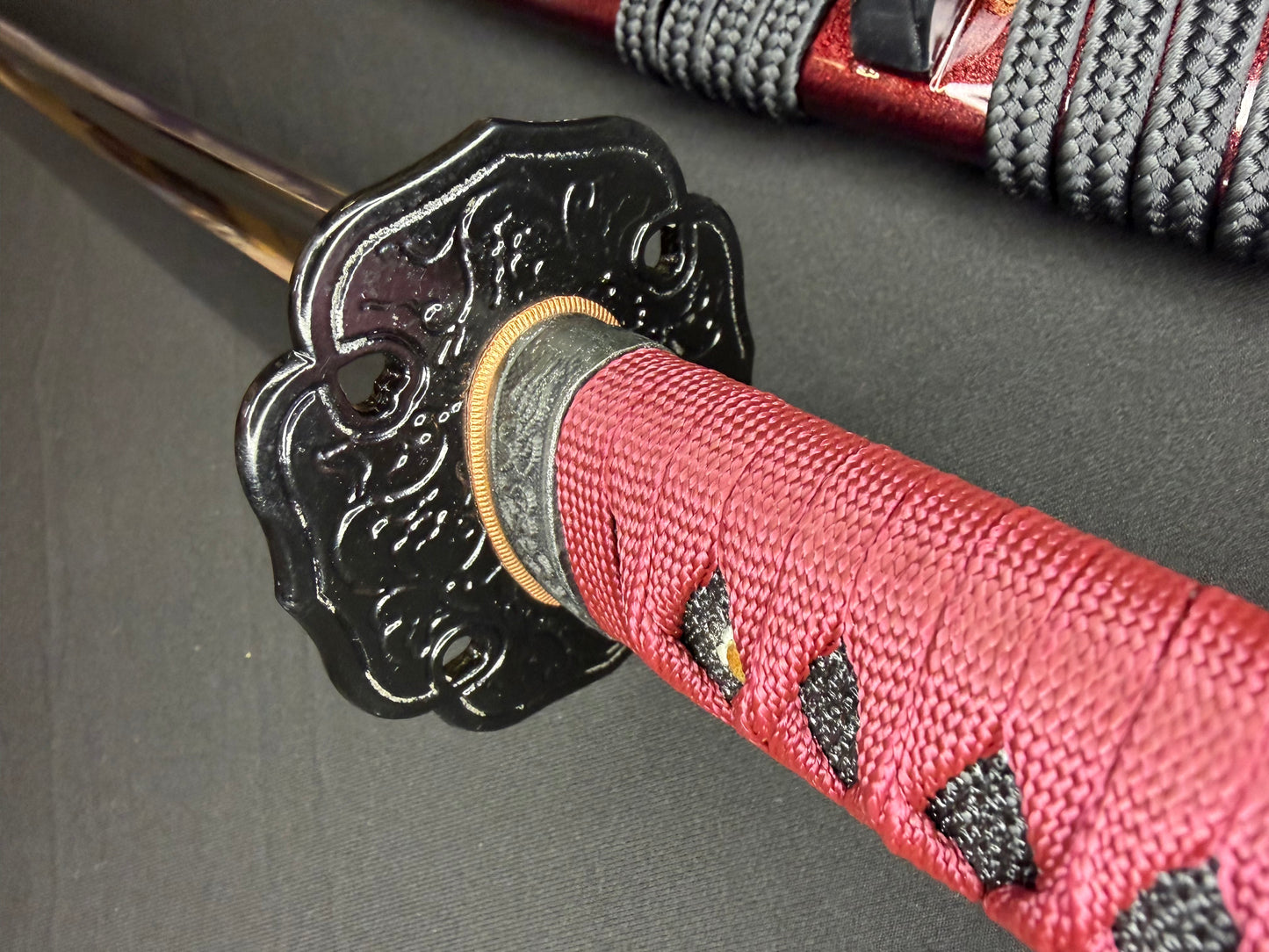 Legacy Steel O-Katana Titan Stout - Red Imperial with Bo-hi, Choji Hamon, 1095 Clay Tempered