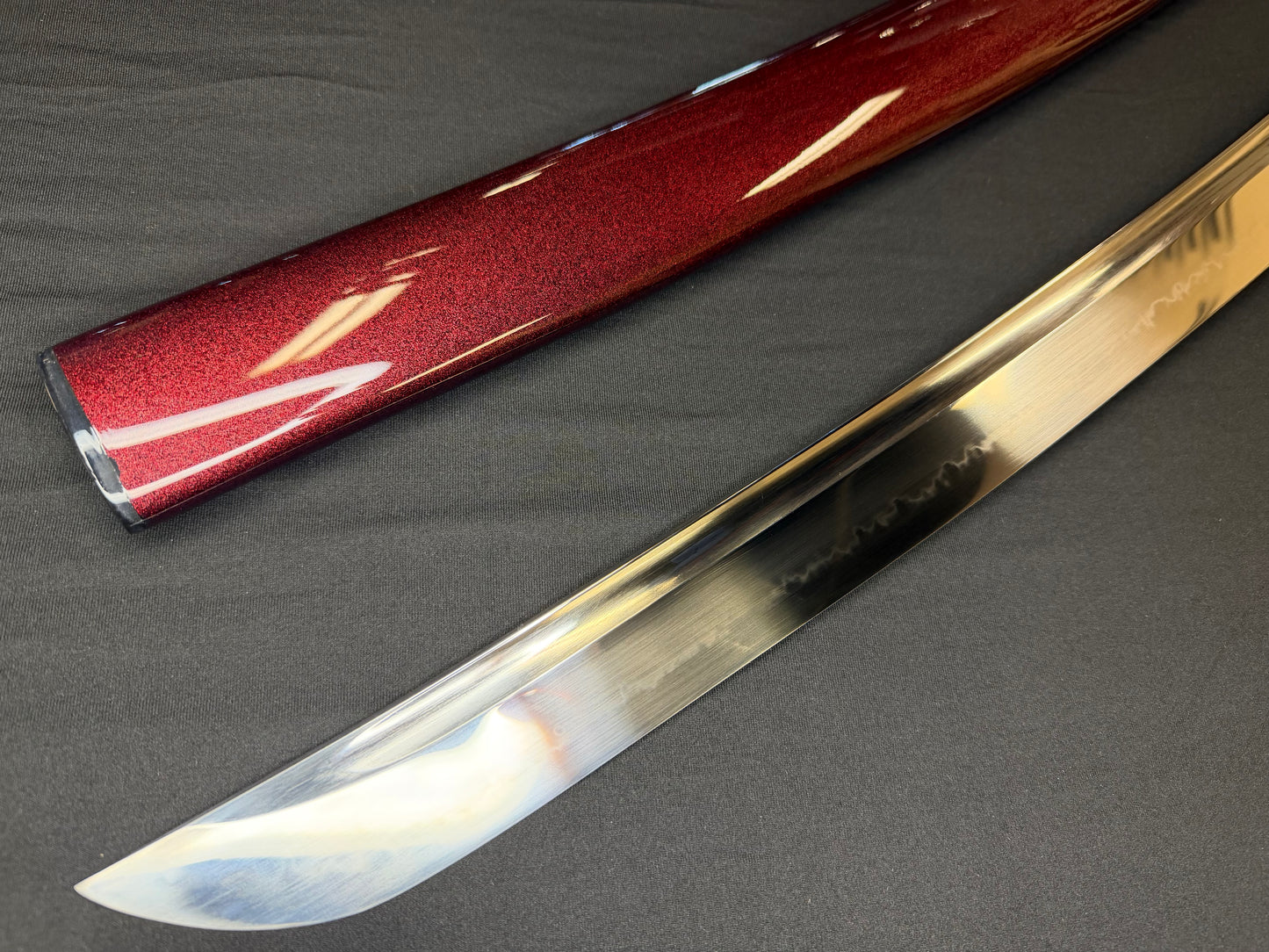 Legacy Steel O-Katana Titan Stout - Red Imperial with Bo-hi, Choji Hamon, 1095 Clay Tempered