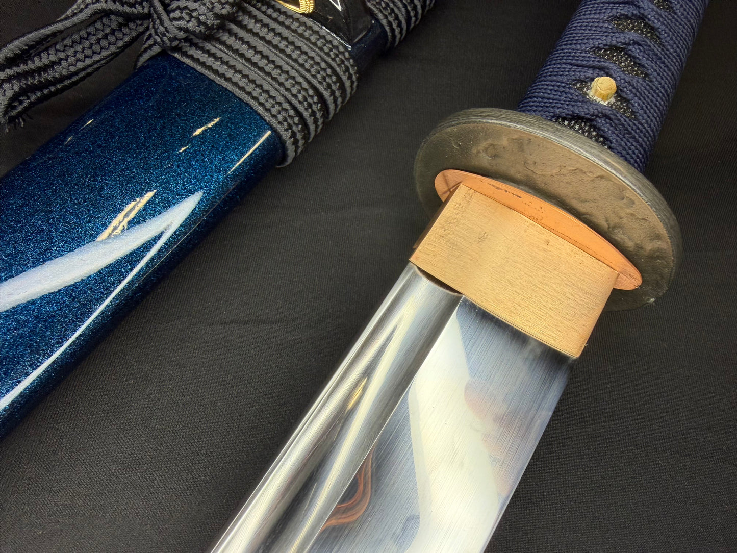 Legacy Steel O-Katana Titan Stout - Blue Demonl with Bo-hi, Choji Hamon, 1095 Clay Tempered