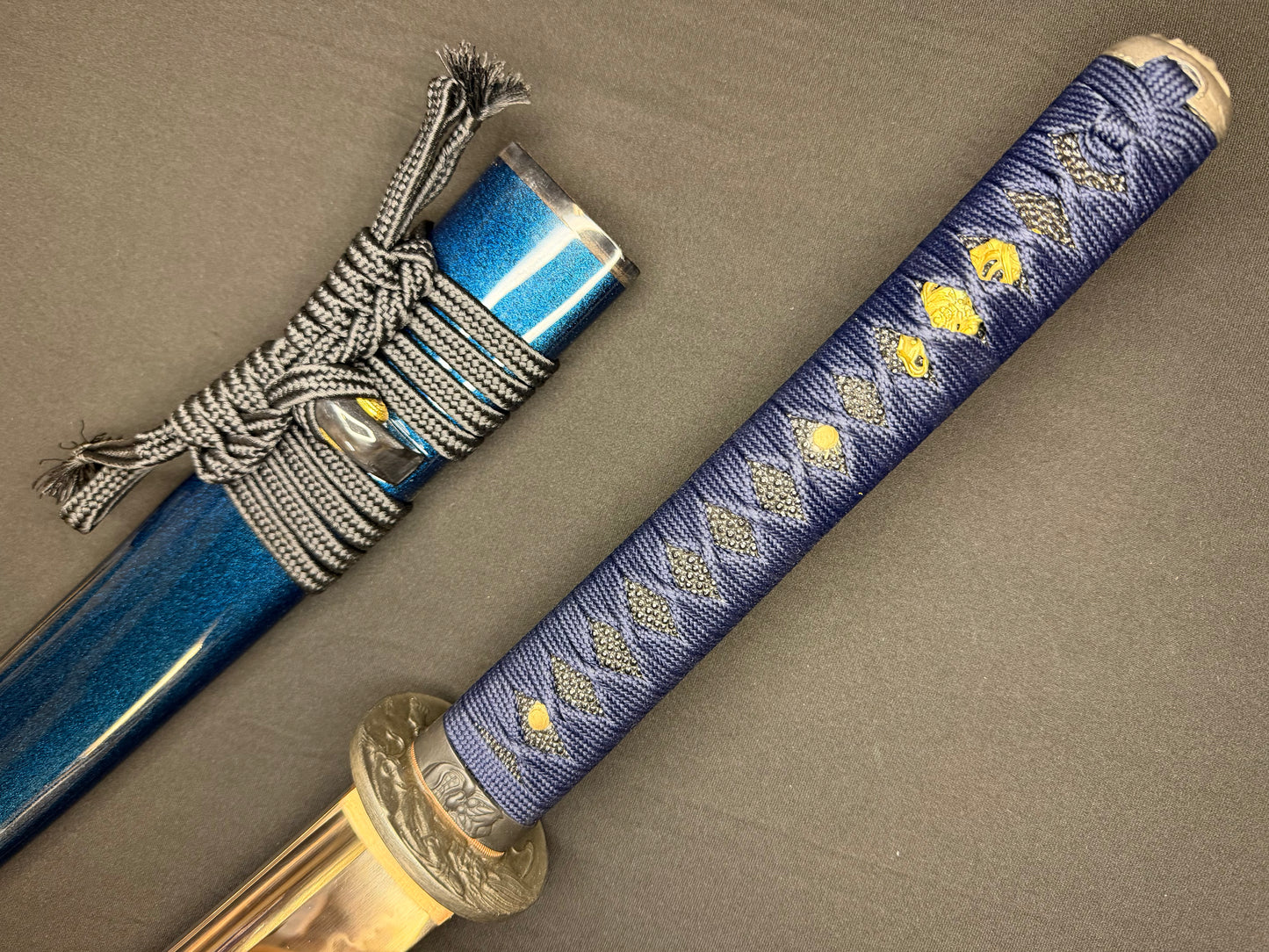 Legacy Steel O-Katana Titan Stout - Blue Demonl with Bo-hi, Choji Hamon, 1095 Clay Tempered