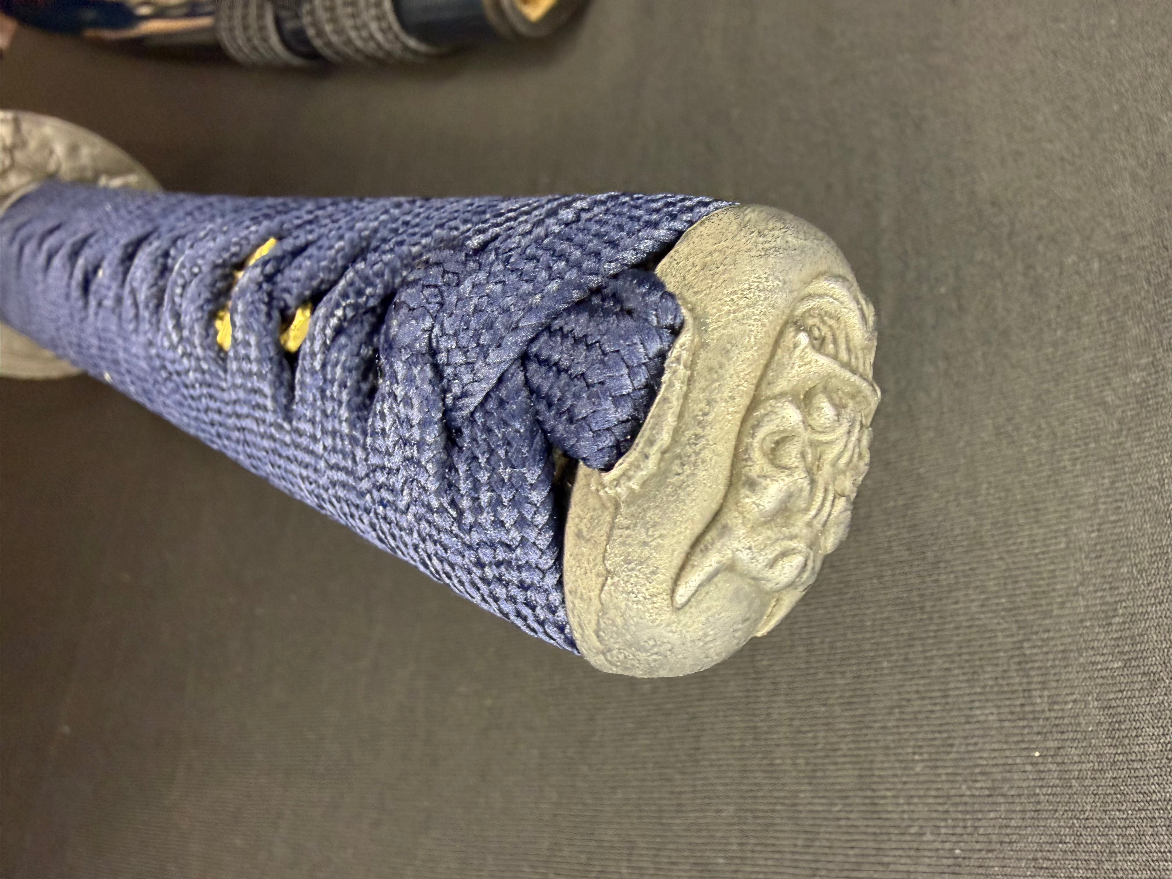 Legacy Steel O-Katana Titan Stout - Blue Demonl with Bo-hi, Choji Hamon, 1095 Clay Tempered