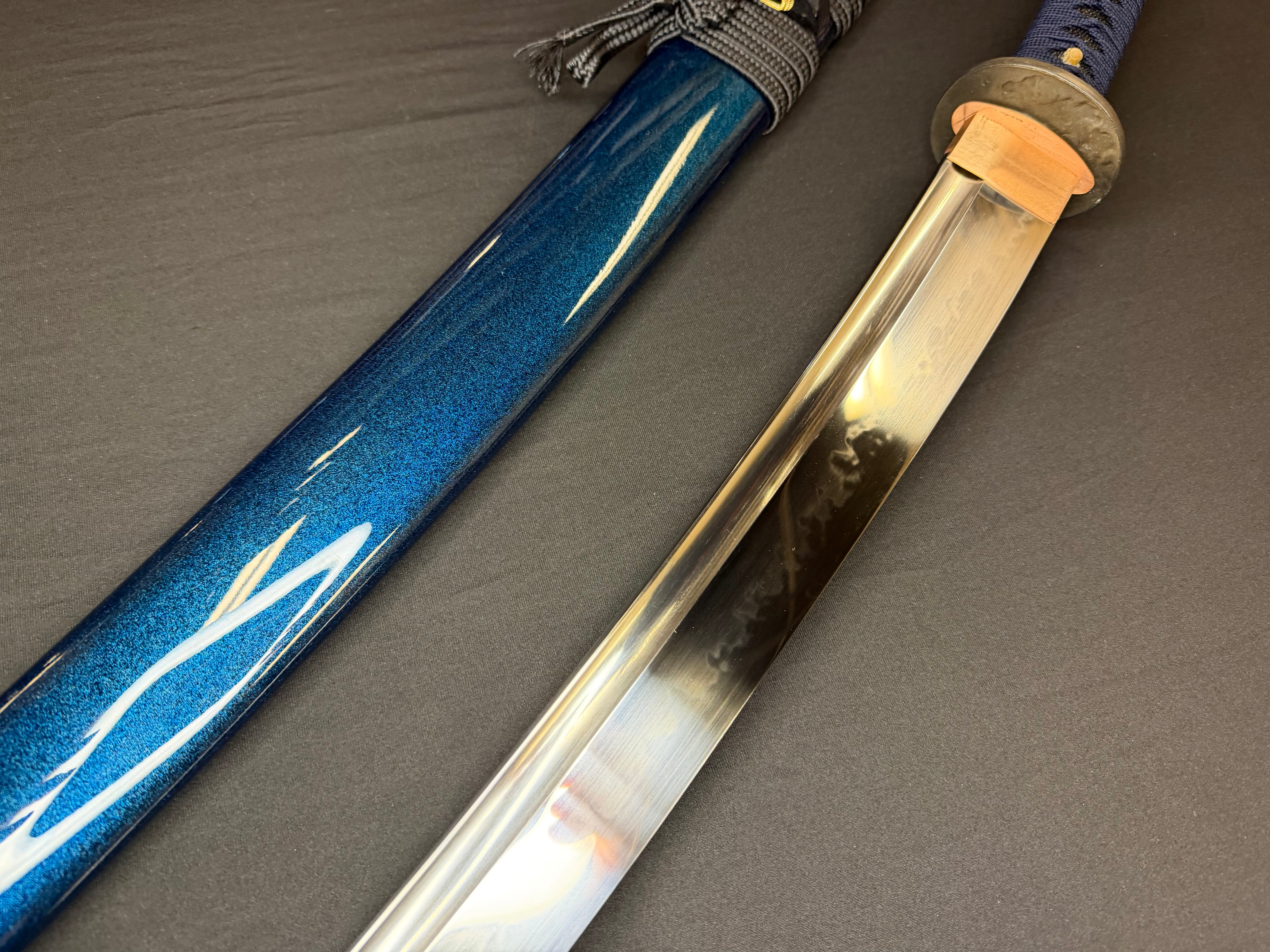 Legacy Steel O-Katana Titan Stout - Blue Demonl with Bo-hi, Choji Hamon, 1095 Clay Tempered