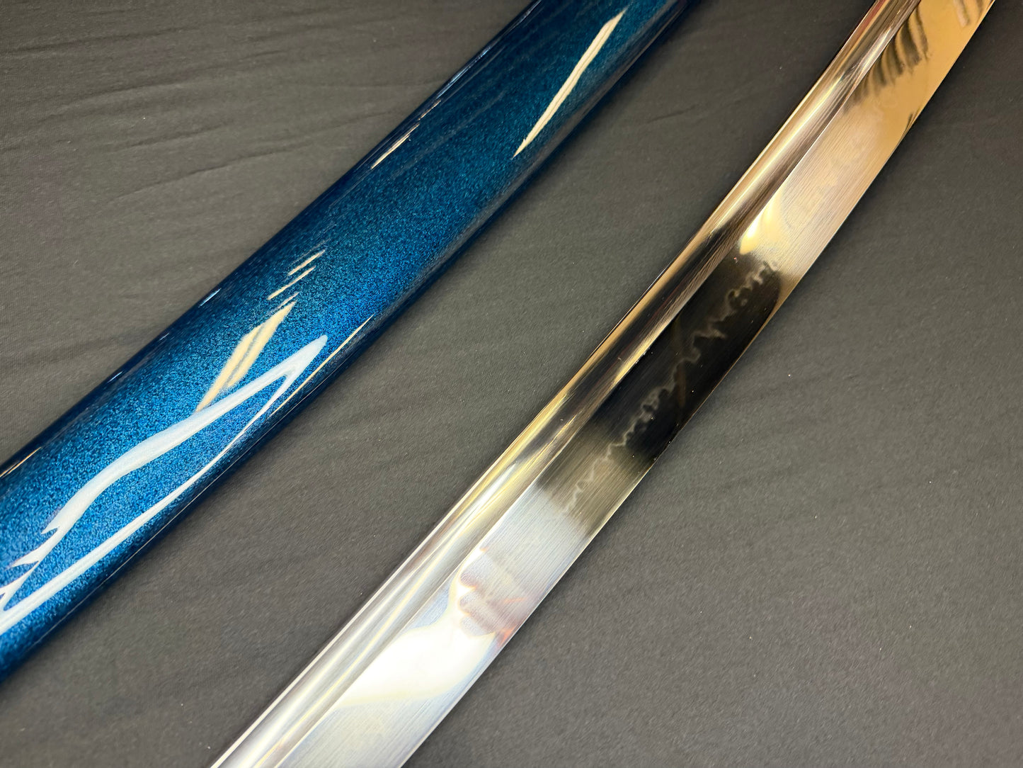 Legacy Steel O-Katana Titan Stout - Blue Demonl with Bo-hi, Choji Hamon, 1095 Clay Tempered