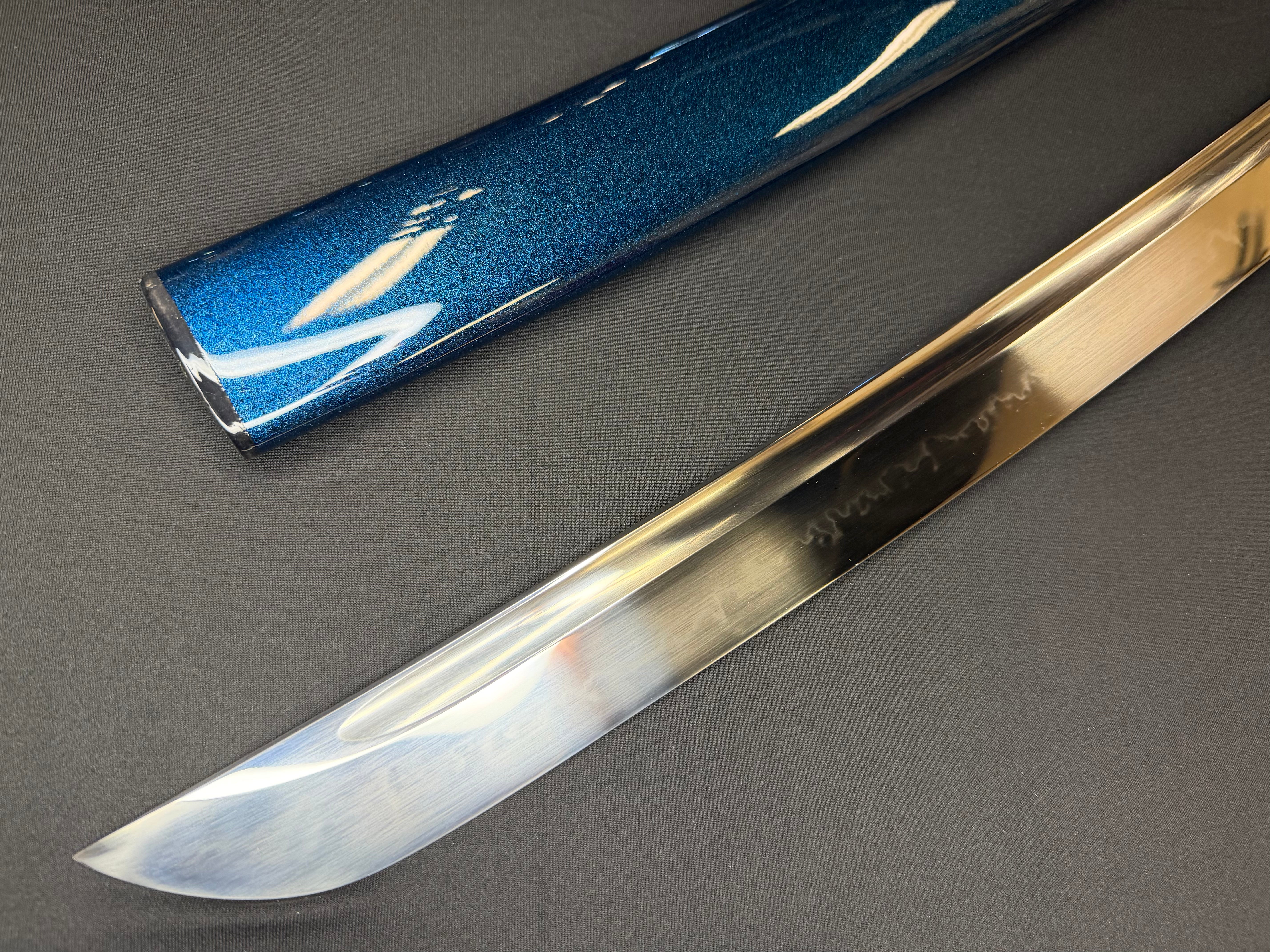 Legacy Steel O-Katana Titan Stout - Blue Demonl with Bo-hi, Choji Hamon, 1095 Clay Tempered