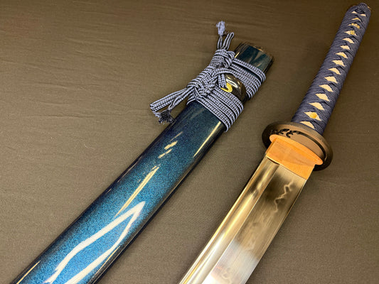 Legacy Steel O-Katana Titan Stout - Blue Typhoon with Bo-hi, Choji Hamon, 1095 Clay Tempered