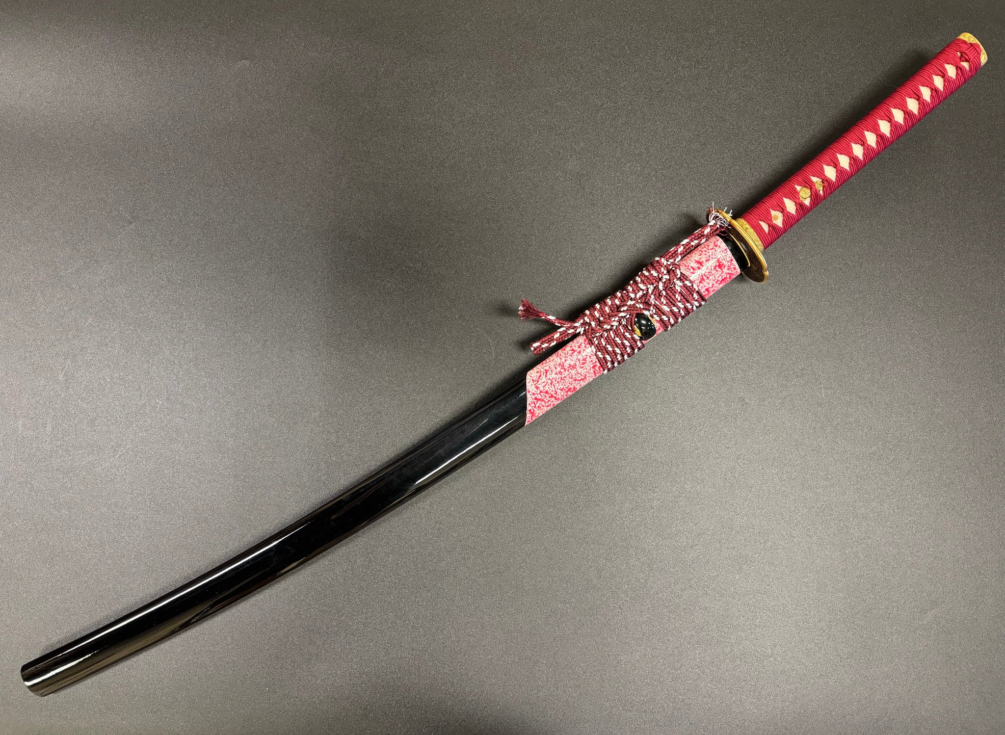 Moritaka Razor Prestige Katana - Crimson Lattice - T10 Clay Tempered, Hadori Polish