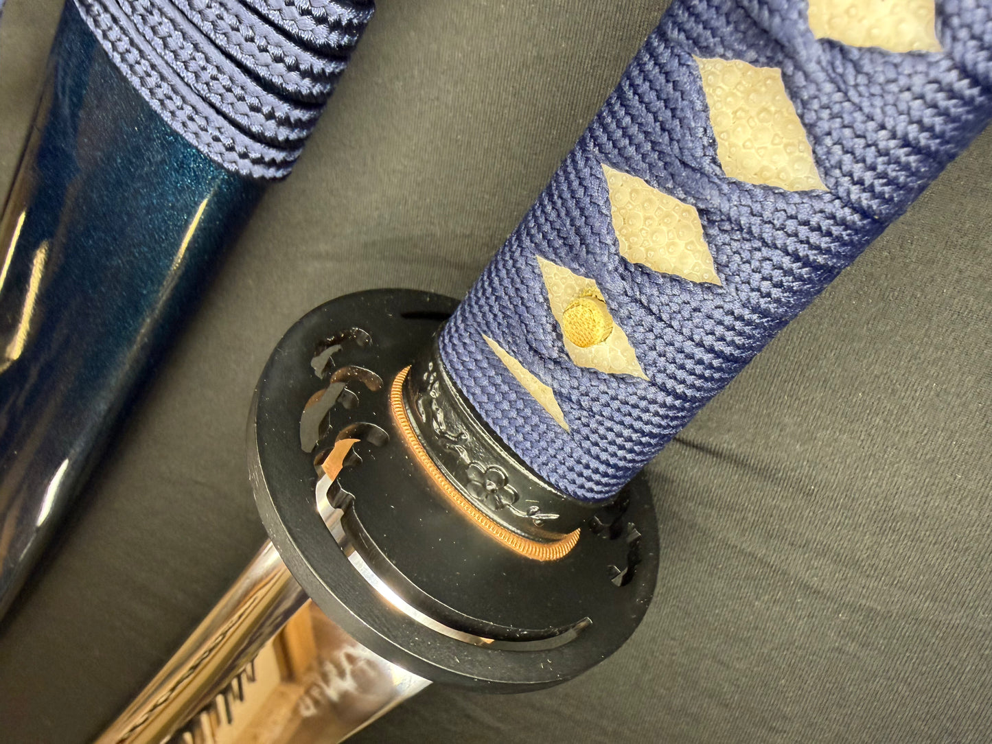 Legacy Steel O-Katana Titan Stout - Blue Typhoon with Bo-hi, Choji Hamon, 1095 Clay Tempered