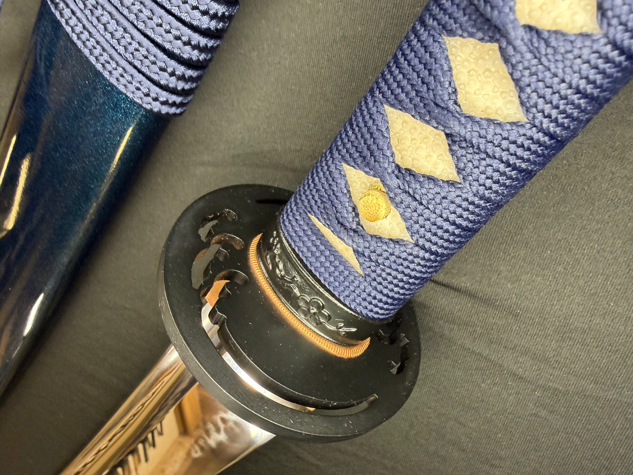 Legacy Steel O-Katana Titan Stout - Blue Typhoon with Bo-hi, Choji Hamon, 1095 Clay Tempered