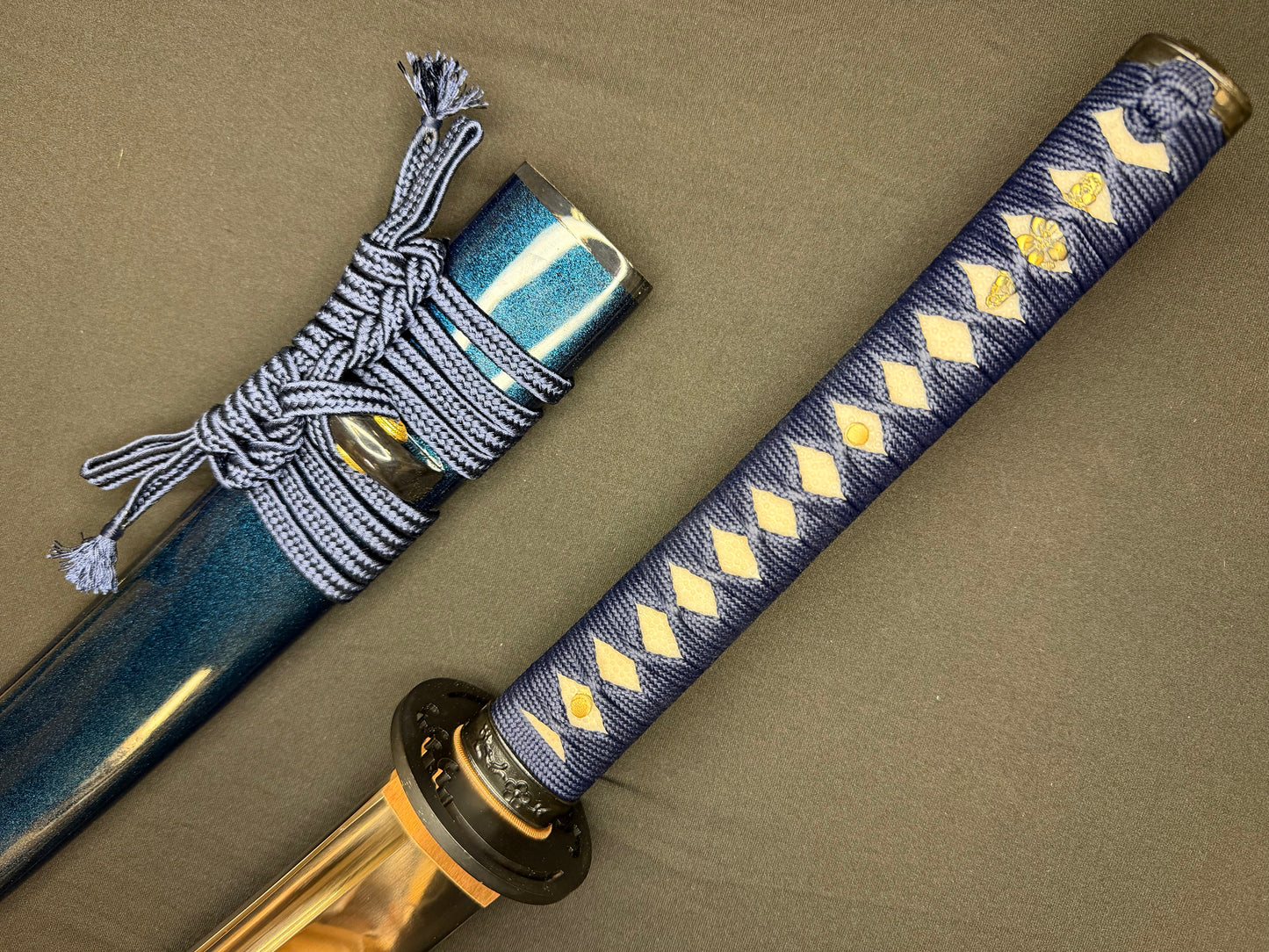 Legacy Steel O-Katana Titan Stout - Blue Typhoon with Bo-hi, Choji Hamon, 1095 Clay Tempered