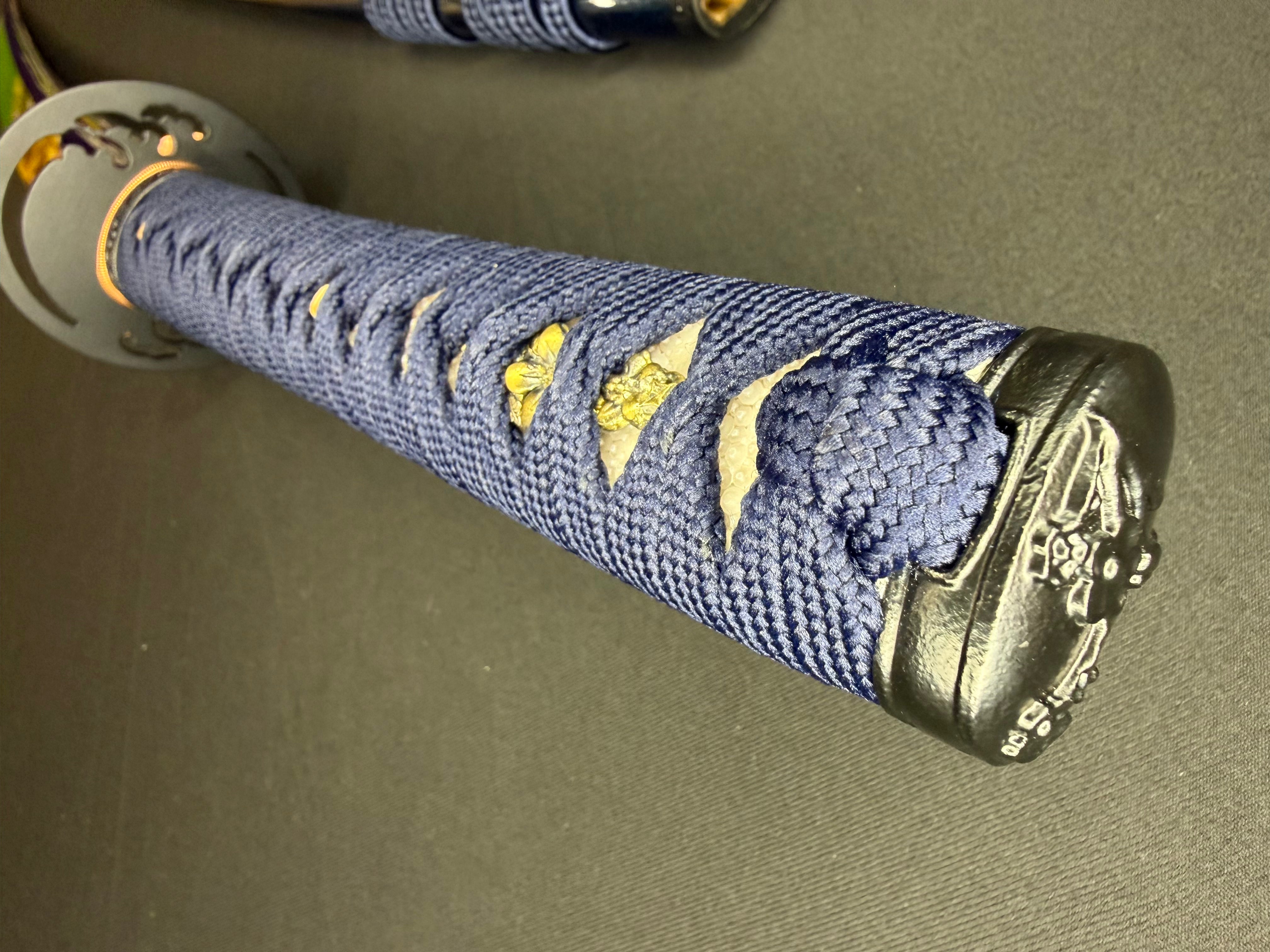 Legacy Steel O-Katana Titan Stout - Blue Typhoon with Bo-hi, Choji Hamon, 1095 Clay Tempered