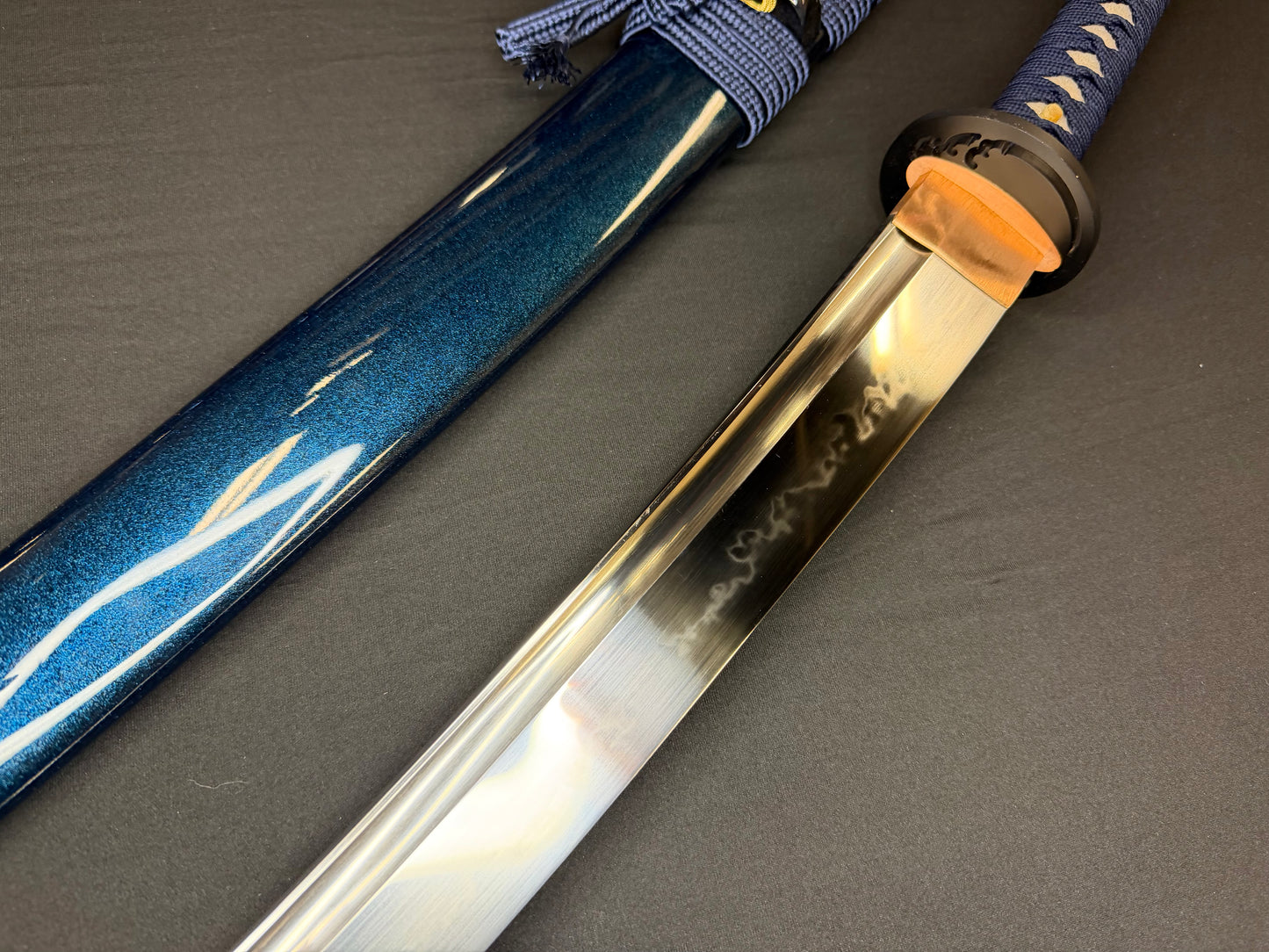 Legacy Steel O-Katana Titan Stout - Blue Typhoon with Bo-hi, Choji Hamon, 1095 Clay Tempered