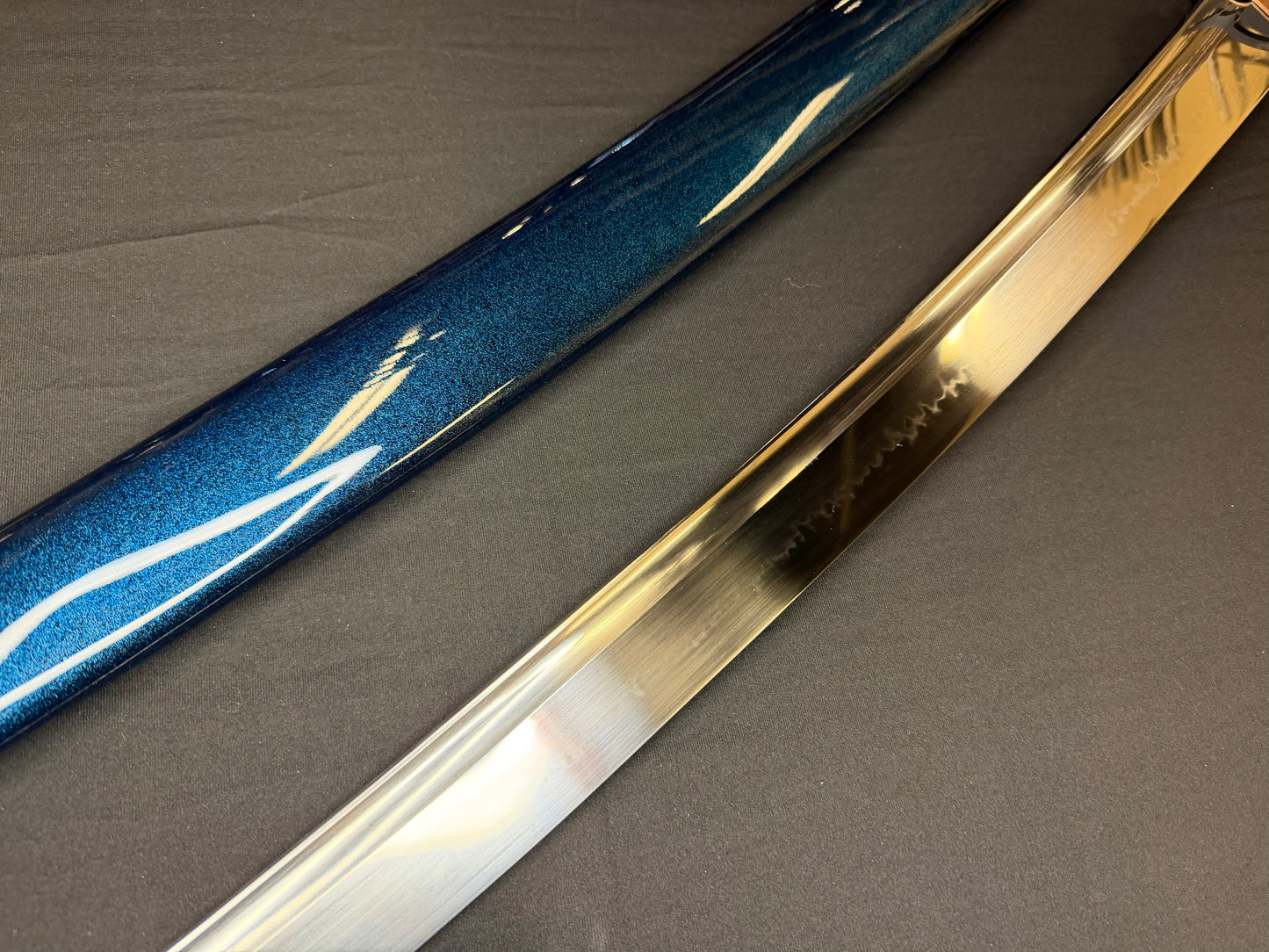 Legacy Steel O-Katana Titan Stout - Blue Typhoon with Bo-hi, Choji Hamon, 1095 Clay Tempered