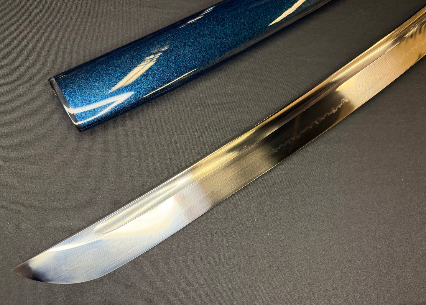Legacy Steel O-Katana Titan Stout - Blue Typhoon with Bo-hi, Choji Hamon, 1095 Clay Tempered