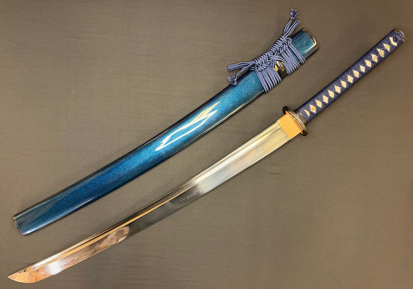 Legacy Steel O-Katana Titan Stout - Blue Typhoon with Bo-hi, Choji Hamon, 1095 Clay Tempered