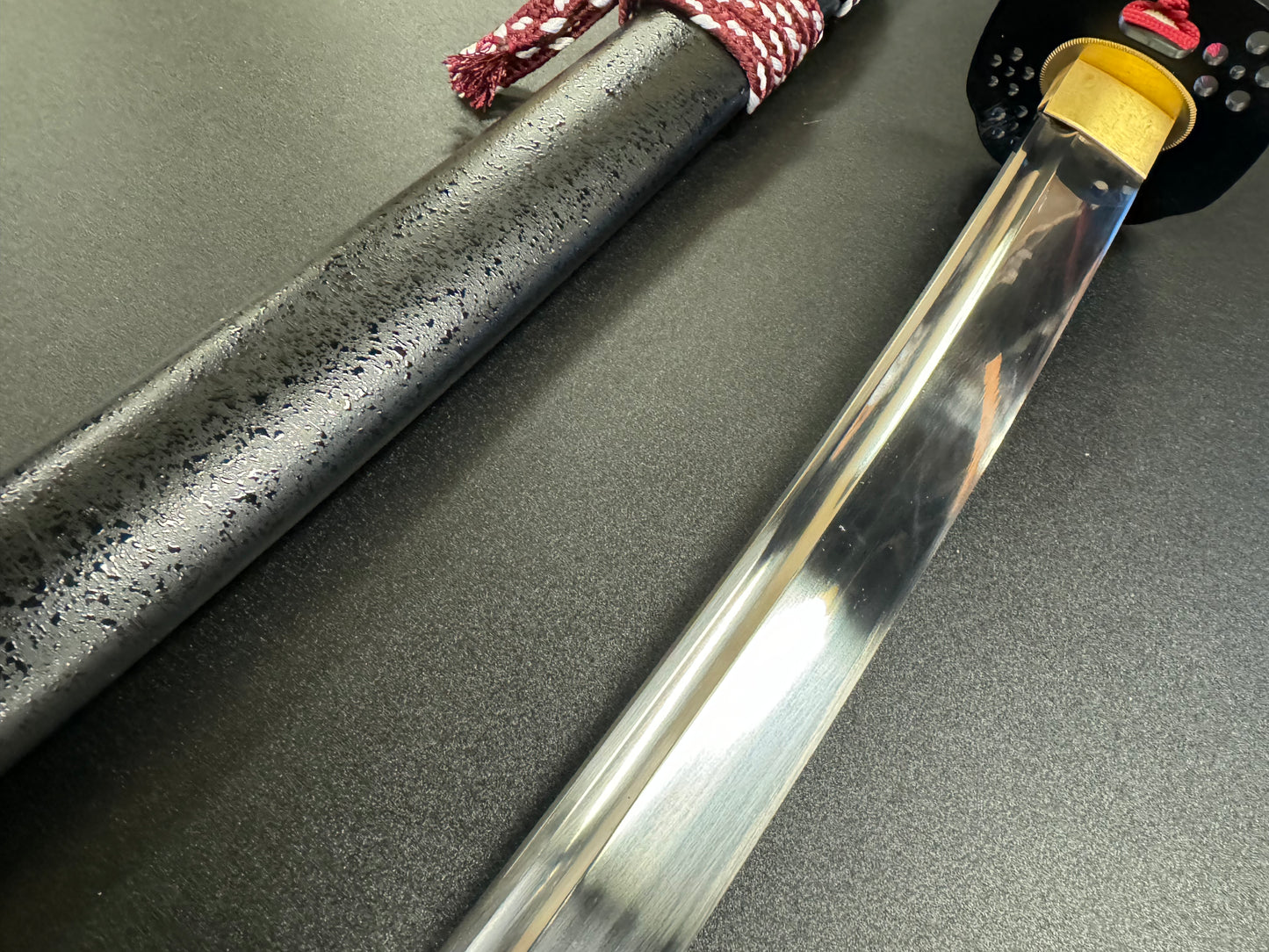 Moritaka Vortex - Crimson Cherry Wakizashi - Spring Steel 9260