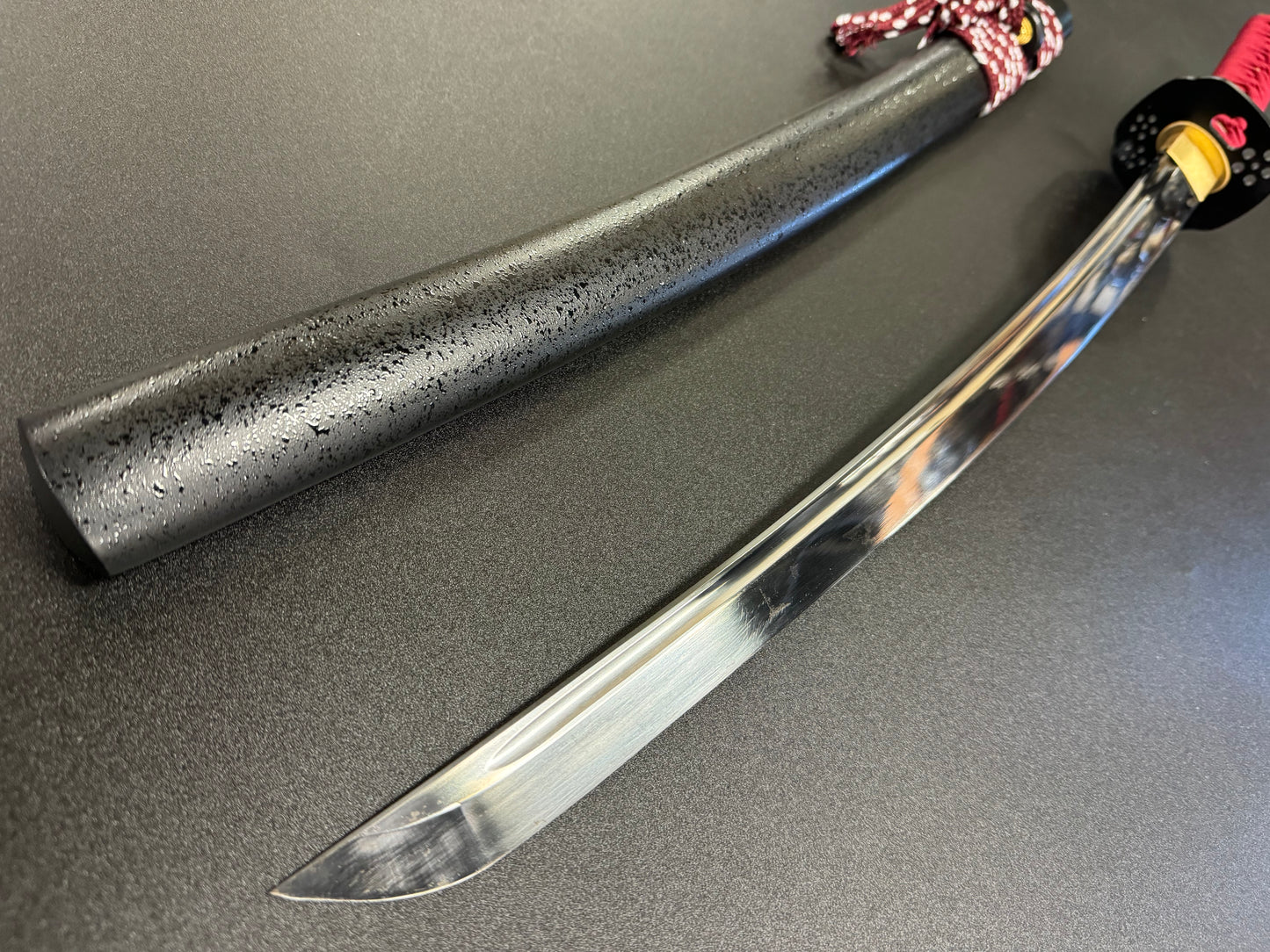 Moritaka Vortex - Crimson Cherry Wakizashi - Spring Steel 9260