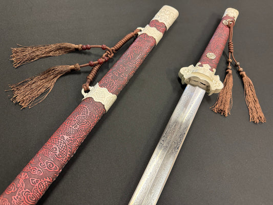 Phoenix Armory Jian - Tang Dynasty Red Court Damascus Steel