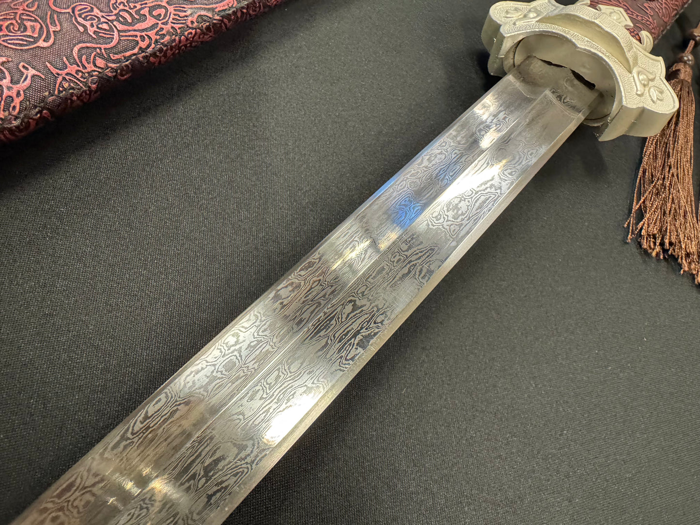 Phoenix Armory Jian - Tang Dynasty Red Court Damascus Steel