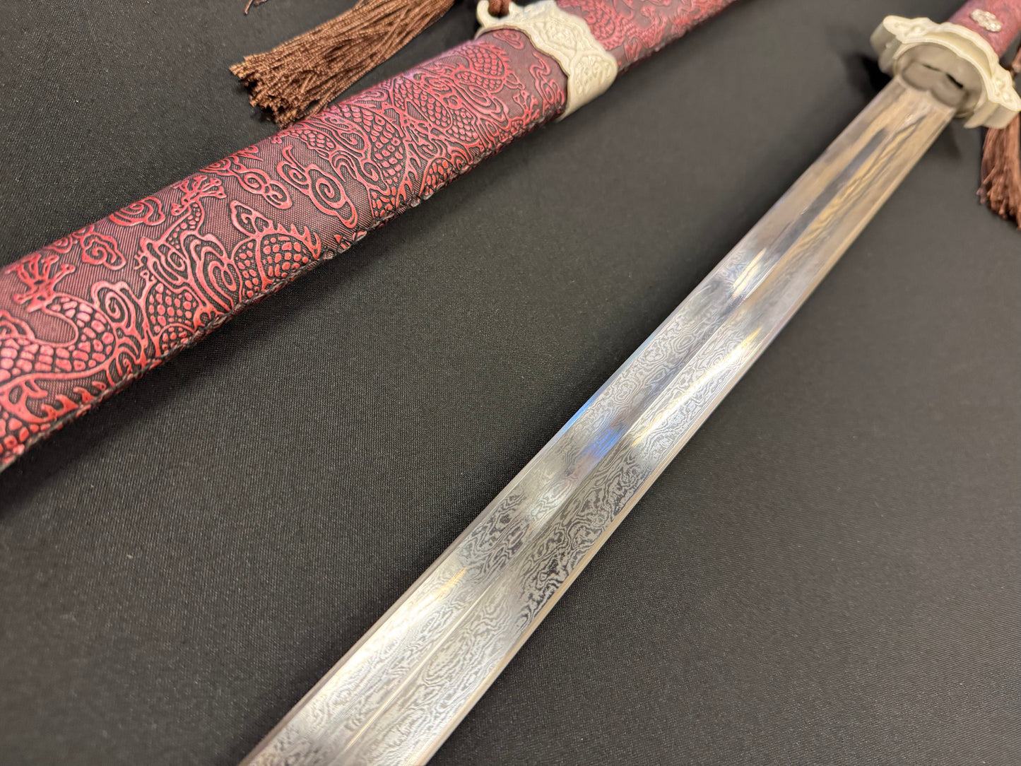 Phoenix Armory Jian - Tang Dynasty Red Court Damascus Steel