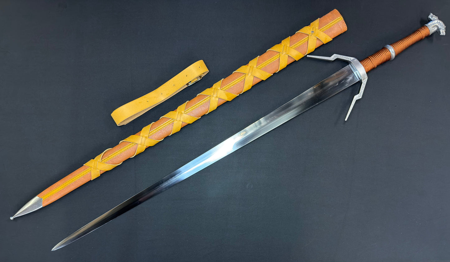 Phoenix Armory Longsword - Witcher III Wild Hunt Geralt's Enhanced Wolven Sword 65Mn