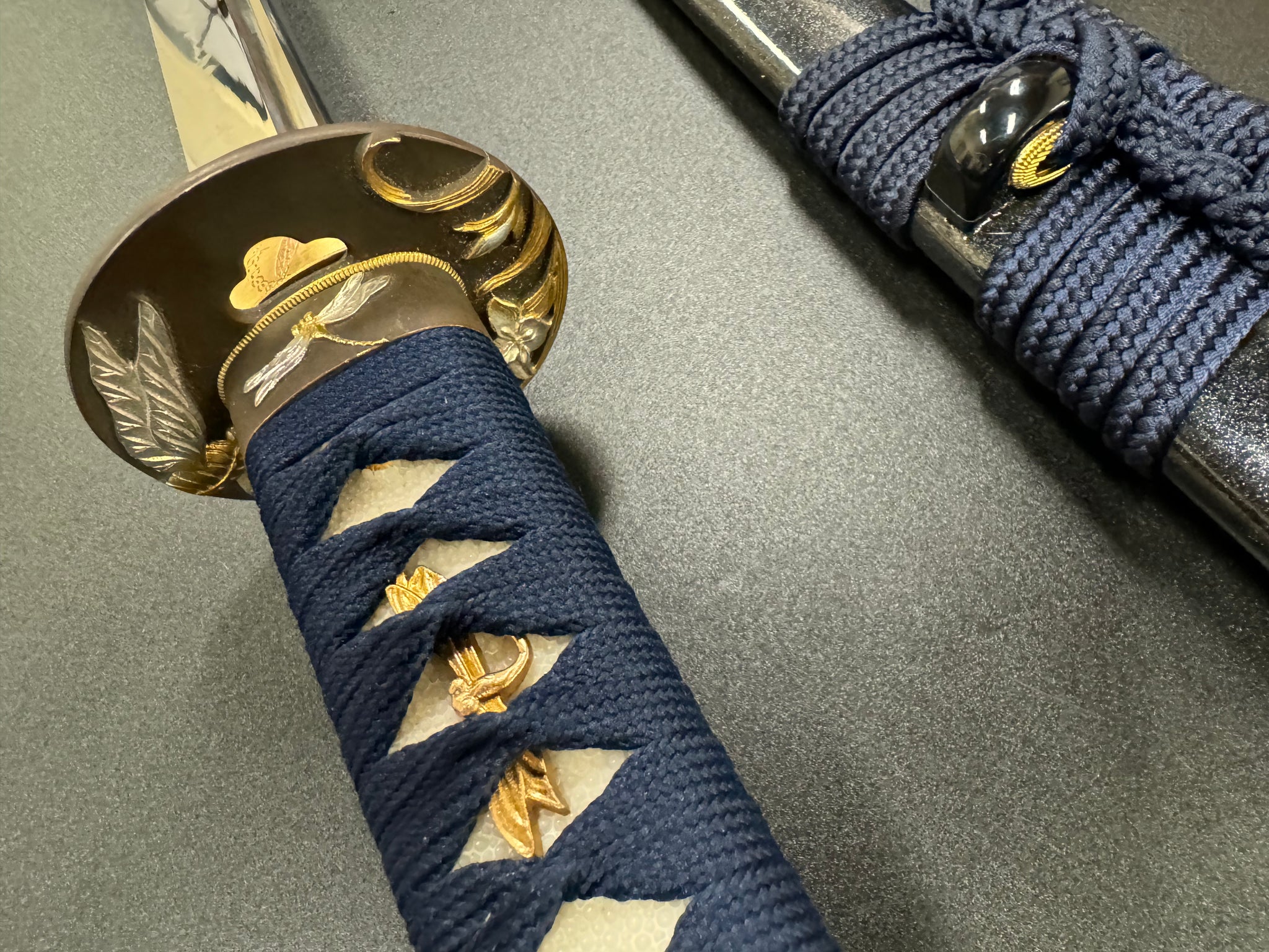 Moritaka Razor Prestige Blue Dragonfly Katana - T10 Clay Tempered Hadori Polish