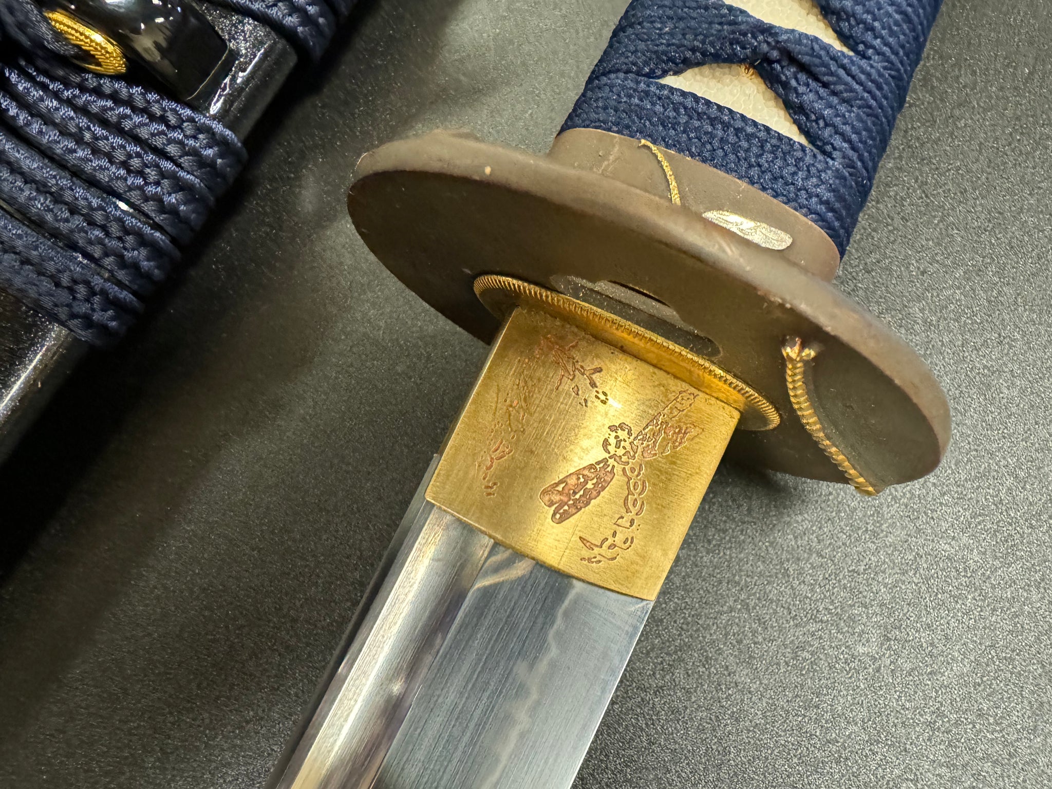 Moritaka Razor Prestige Blue Dragonfly Katana - T10 Clay Tempered Hadori Polish
